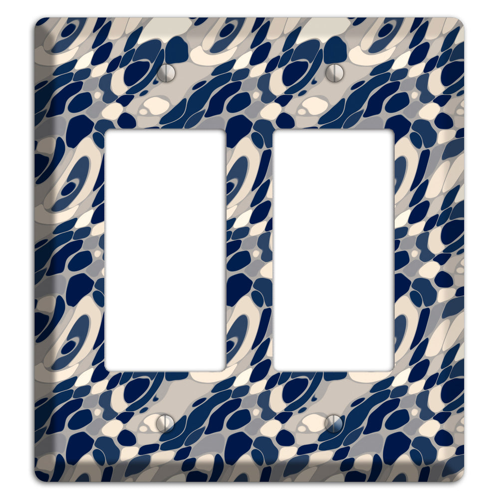 Blue and Beige Large Abstract 2 Rocker Wallplate