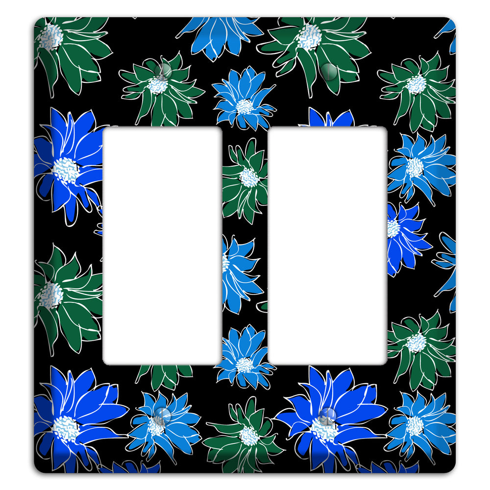 Blue and Green Flowers 2 Rocker Wallplate