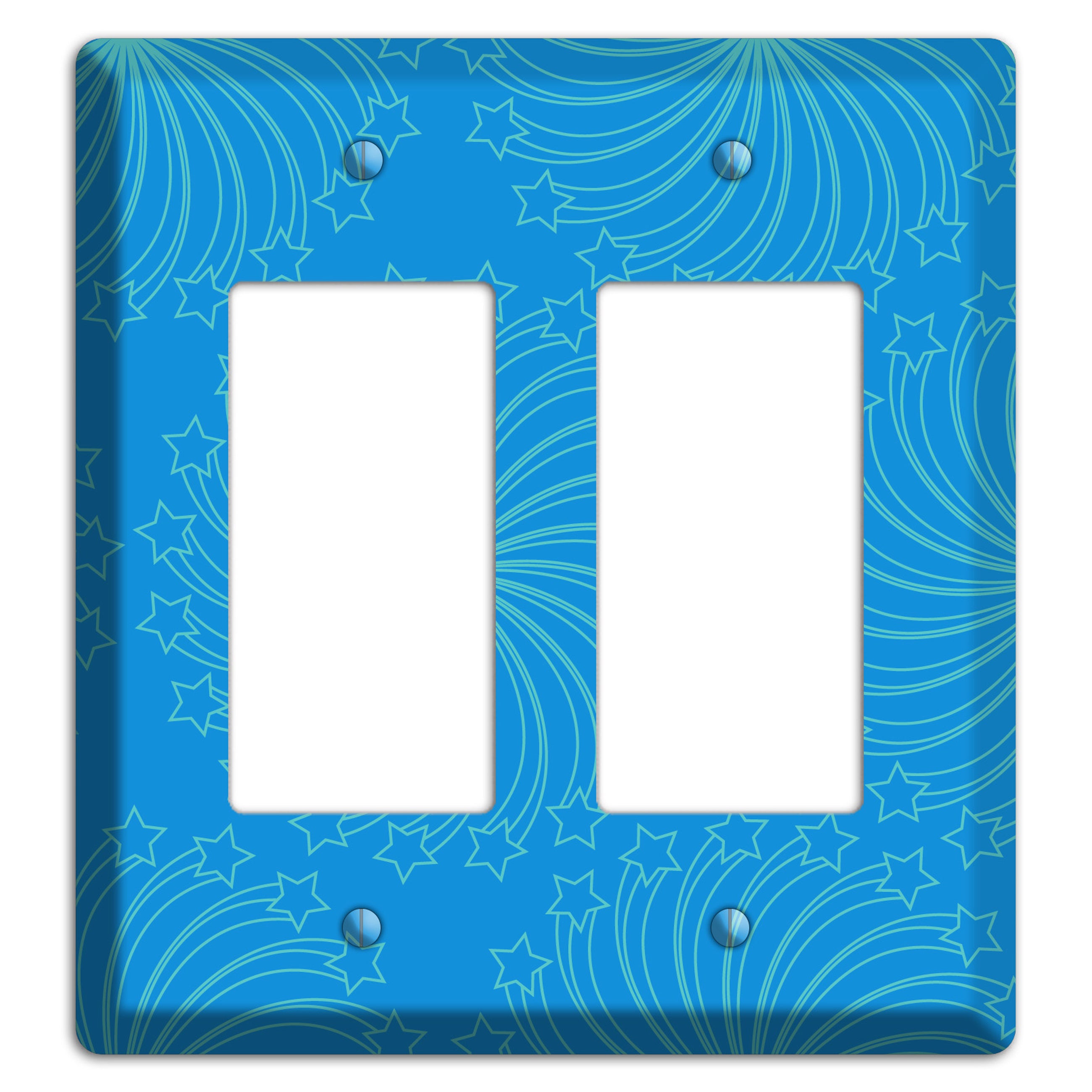 Multi Blue Star Swirl 2 Rocker Wallplate