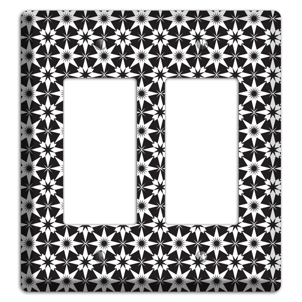 Black with White Foulard 2 Rocker Wallplate