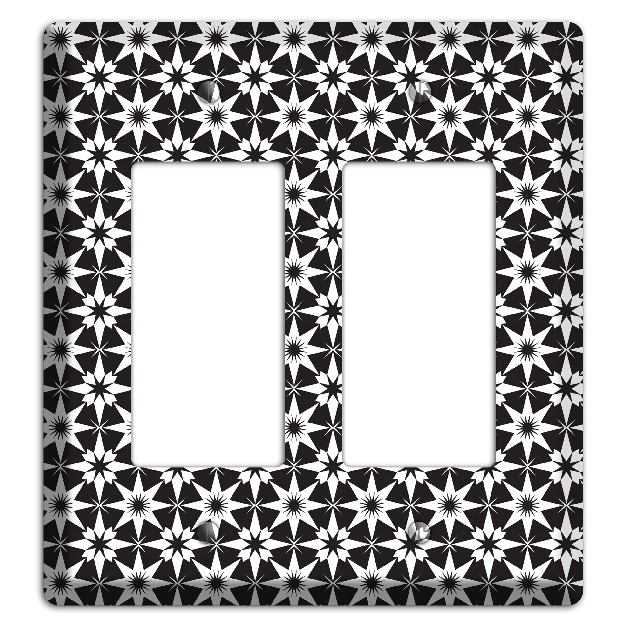Black with White Foulard 2 Rocker Wallplate