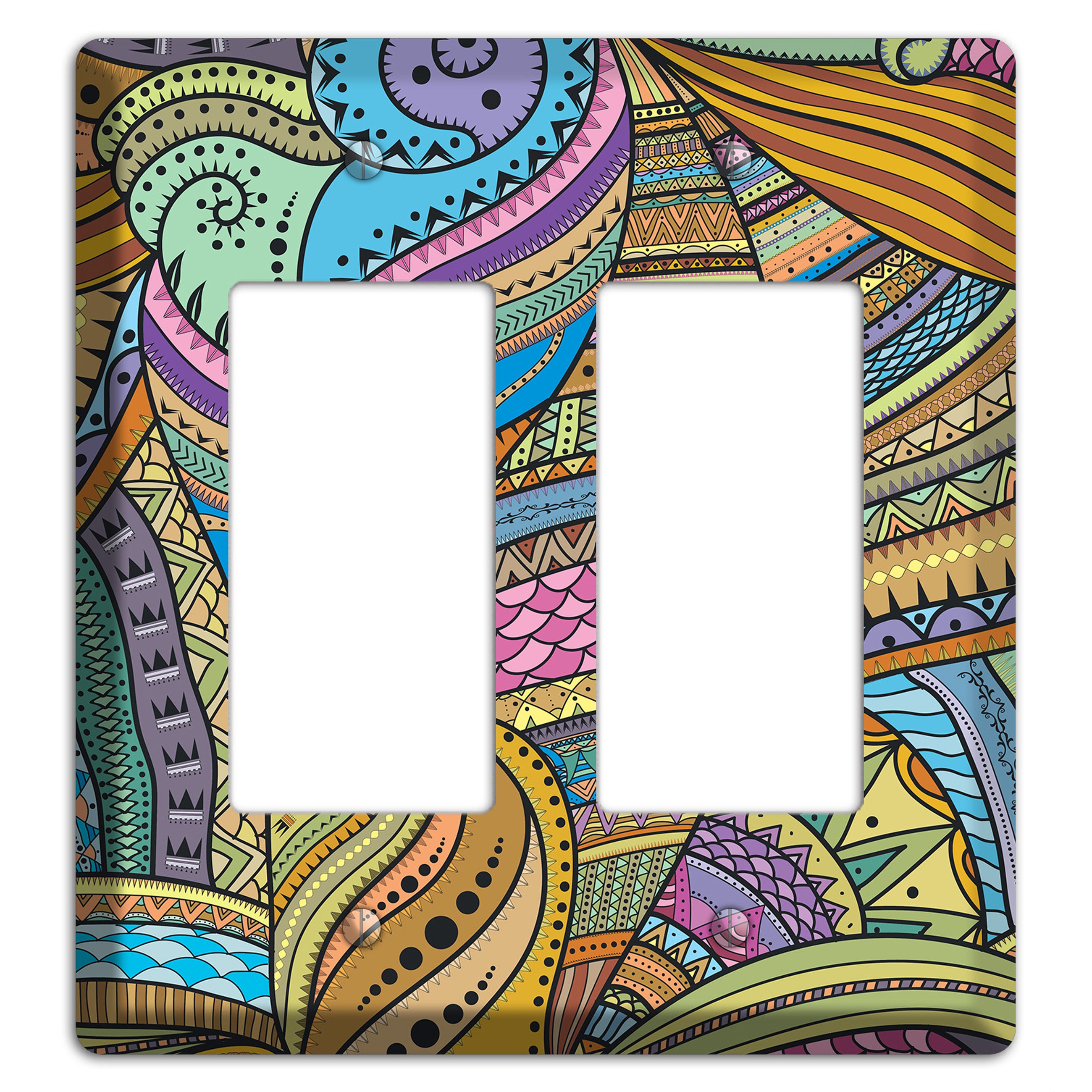 Retro Flourish 6 2 Rocker Wallplate