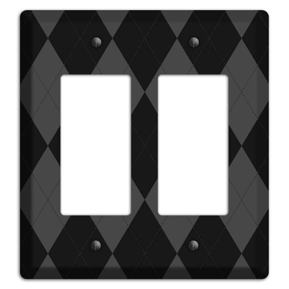 Black and Grey Argyle 2 Rocker Wallplate