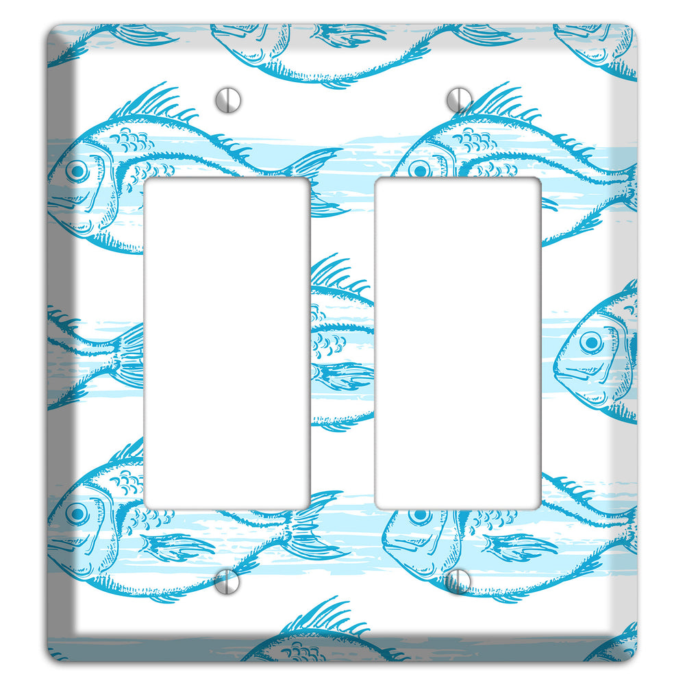 Blue Fish 2 Rocker Wallplate