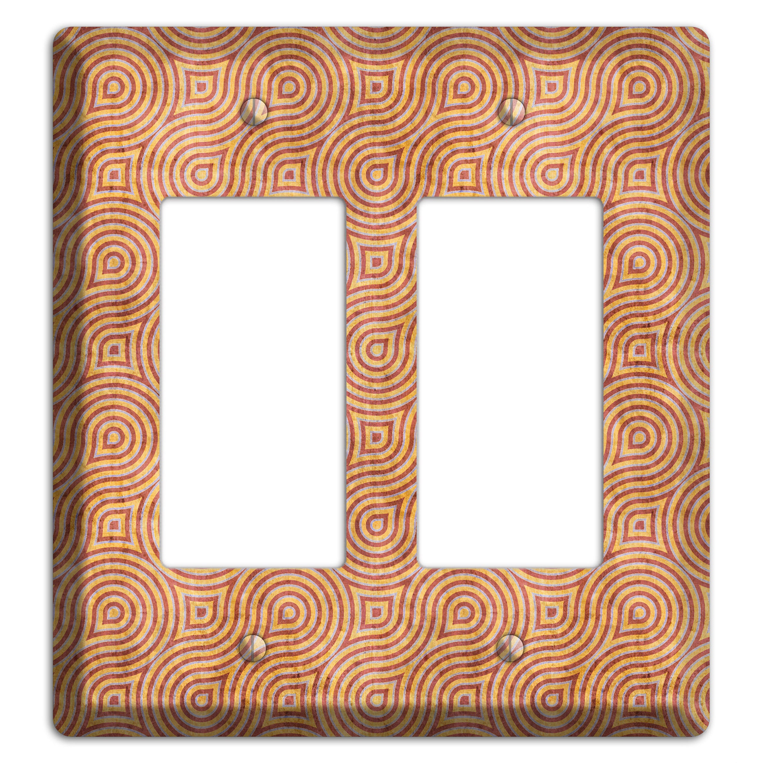 Beige and Red Swirl 2 Rocker Wallplate