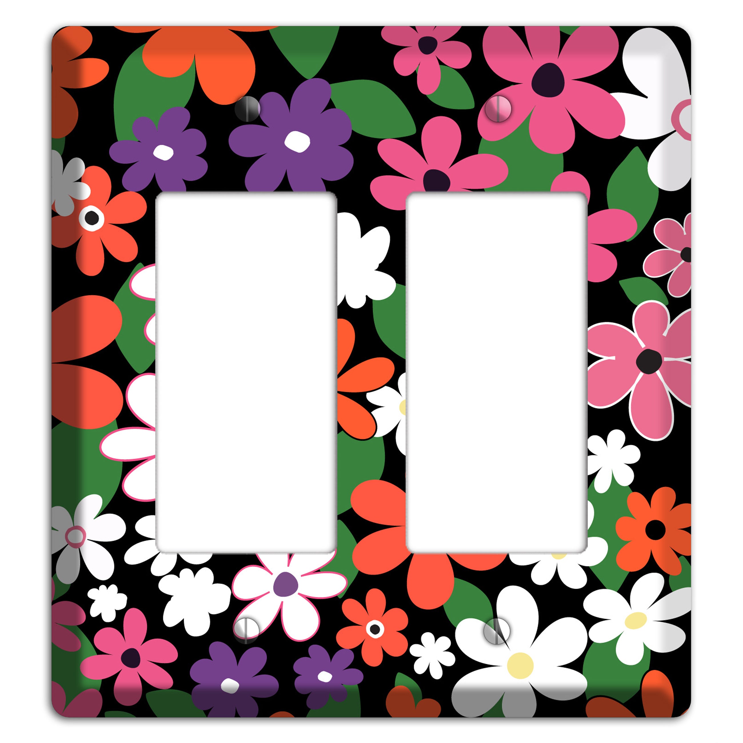 Hippie Flowers 2 Rocker Wallplate