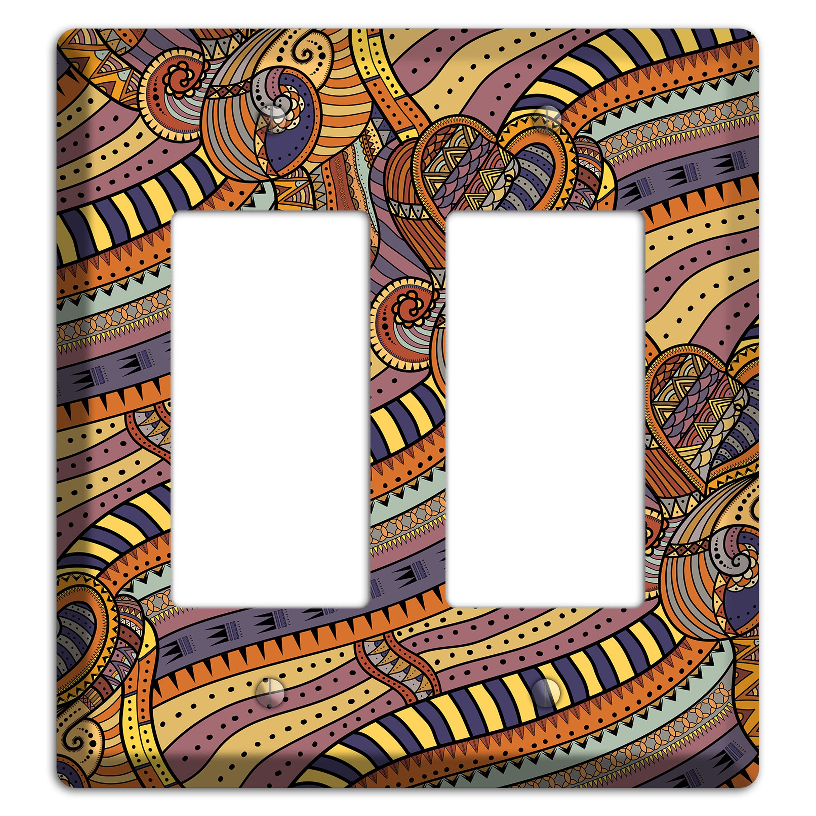 Retro Flourish 7 2 Rocker Wallplate