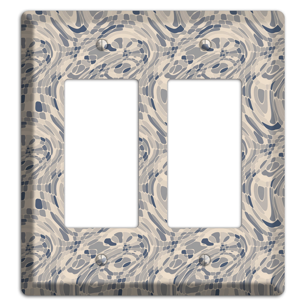 Blue and Beige Abstract 2 2 Rocker Wallplate