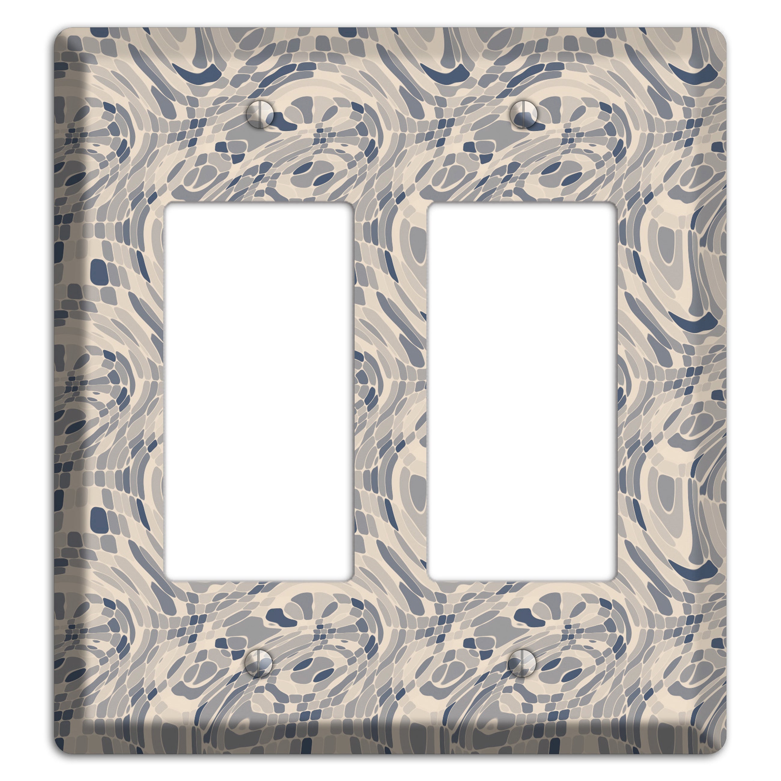 Blue and Beige Abstract 2 2 Rocker Wallplate