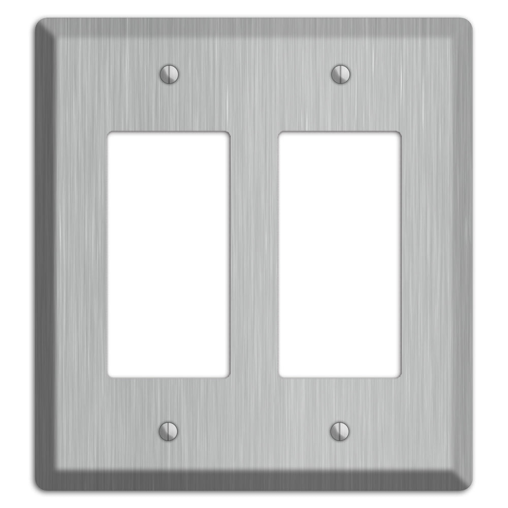 Brushed Stainless Steel 2 Rocker Wallplate