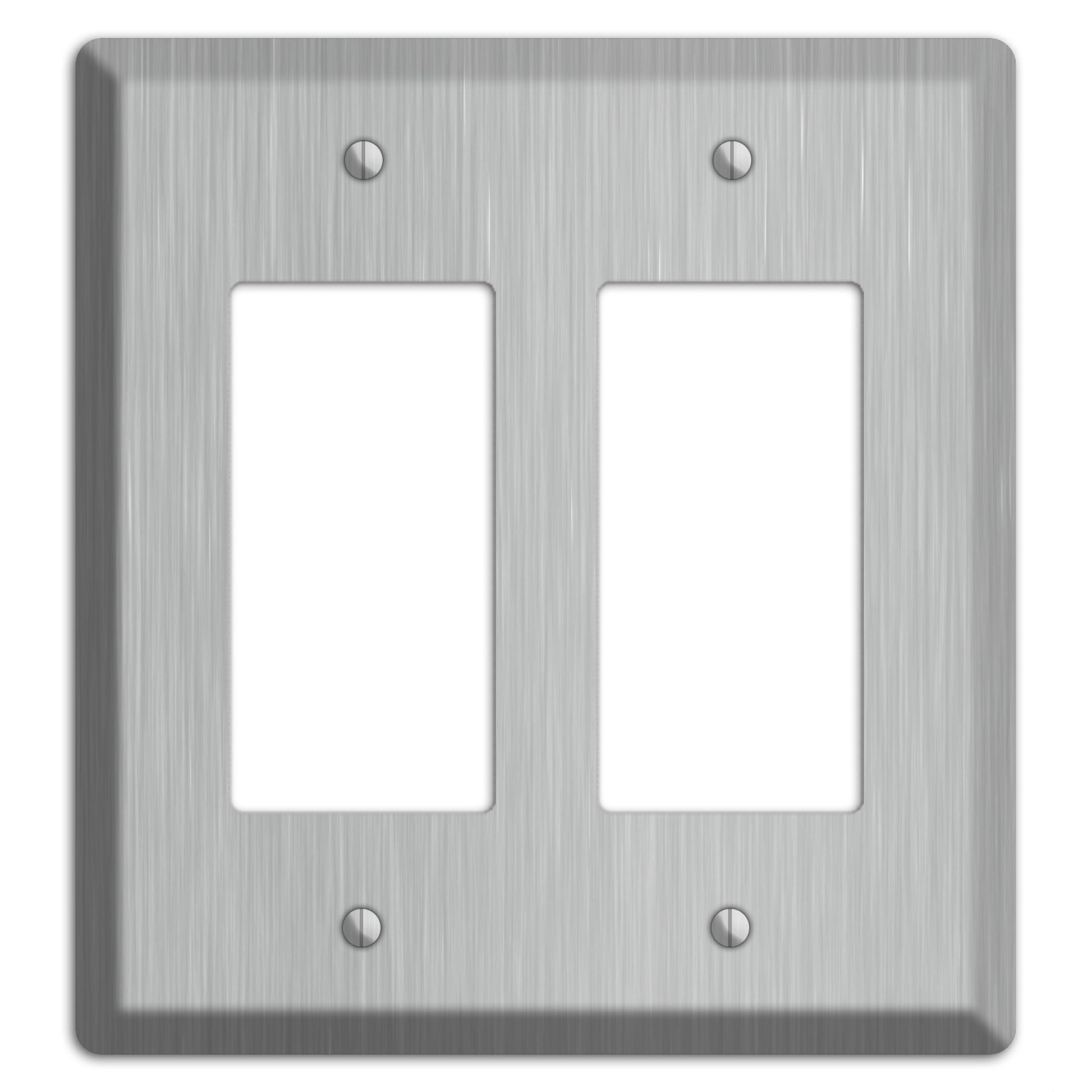 Brushed Stainless Steel 2 Rocker Wallplate