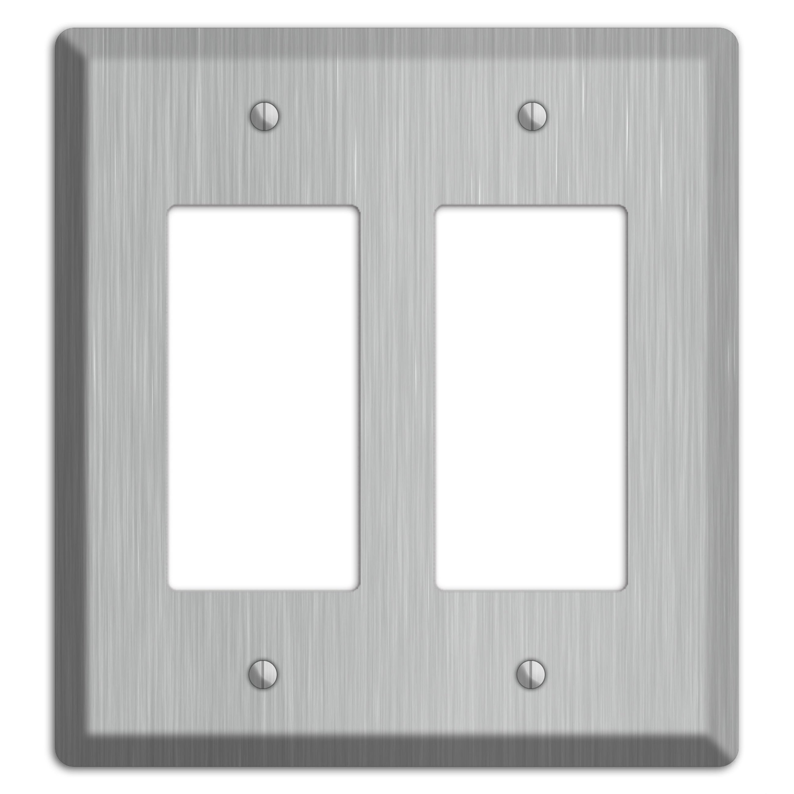 Brushed Stainless Steel 2 Rocker Wallplate