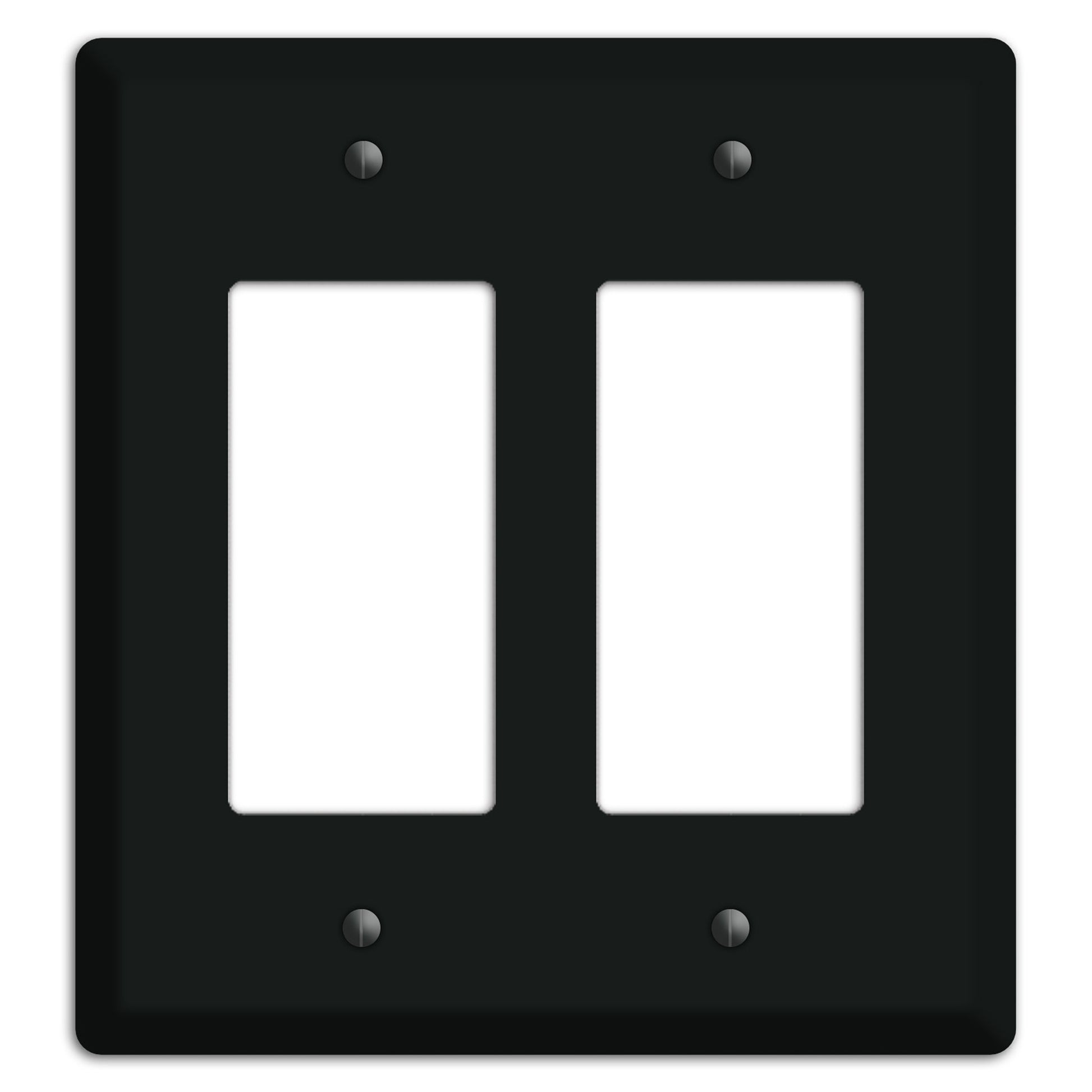 Matte Black Metal 2 Rocker Wallplate