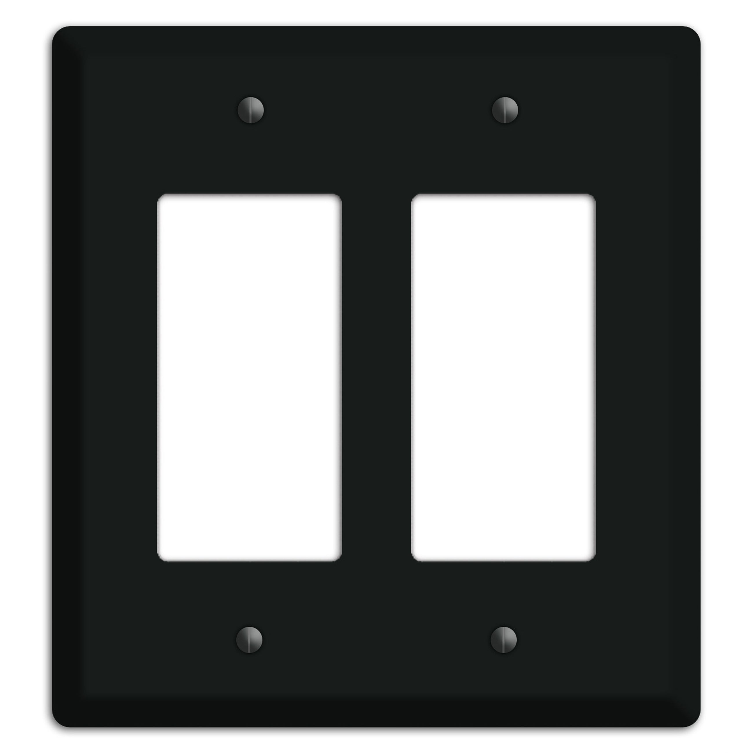 Matte Black Metal 2 Rocker Wallplate
