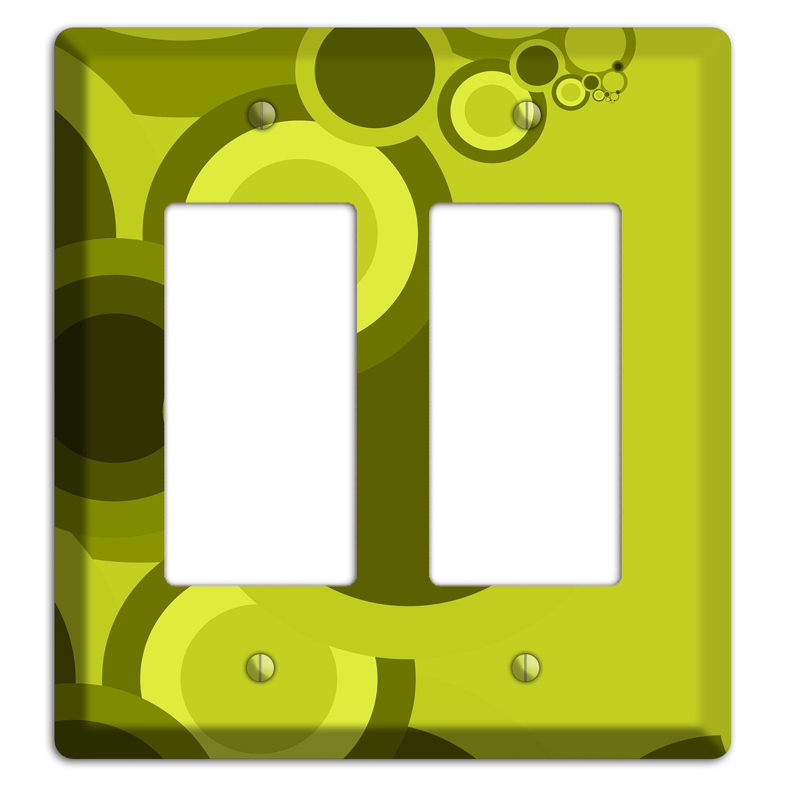 Green Circles 2 Rocker Wallplate