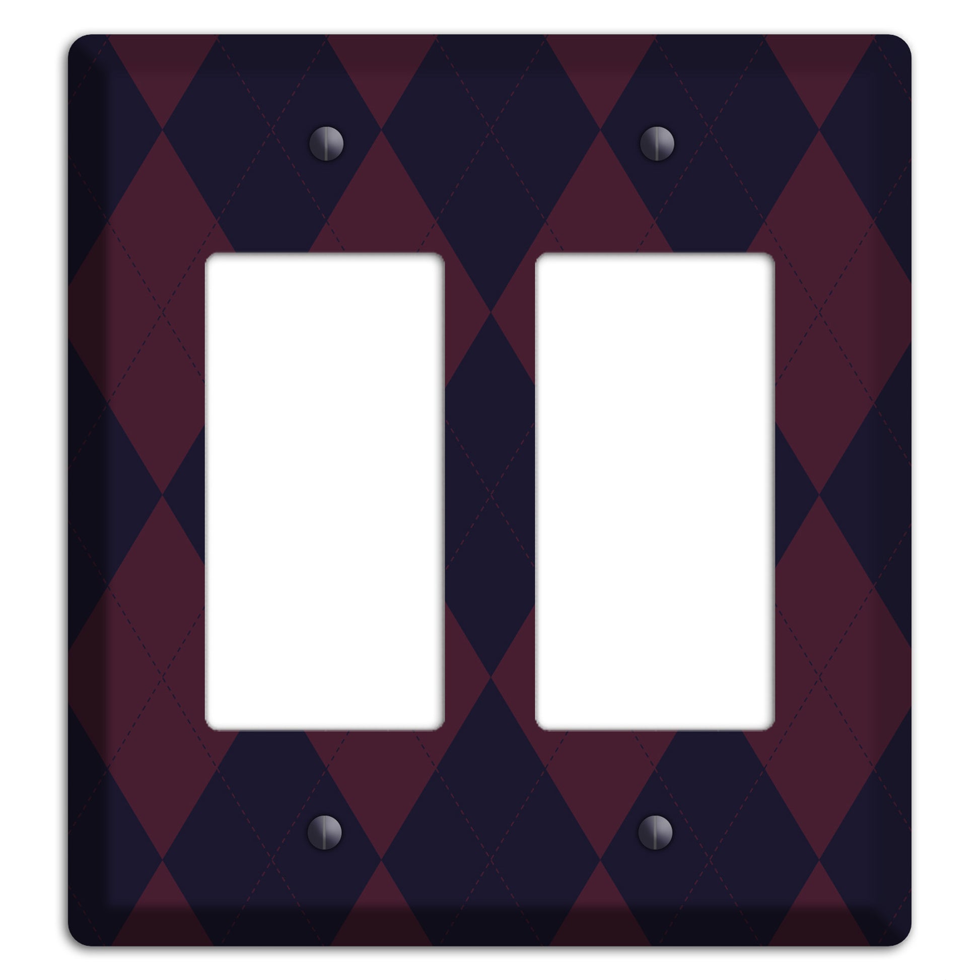 Dark Purple Argyle 2 Rocker Wallplate