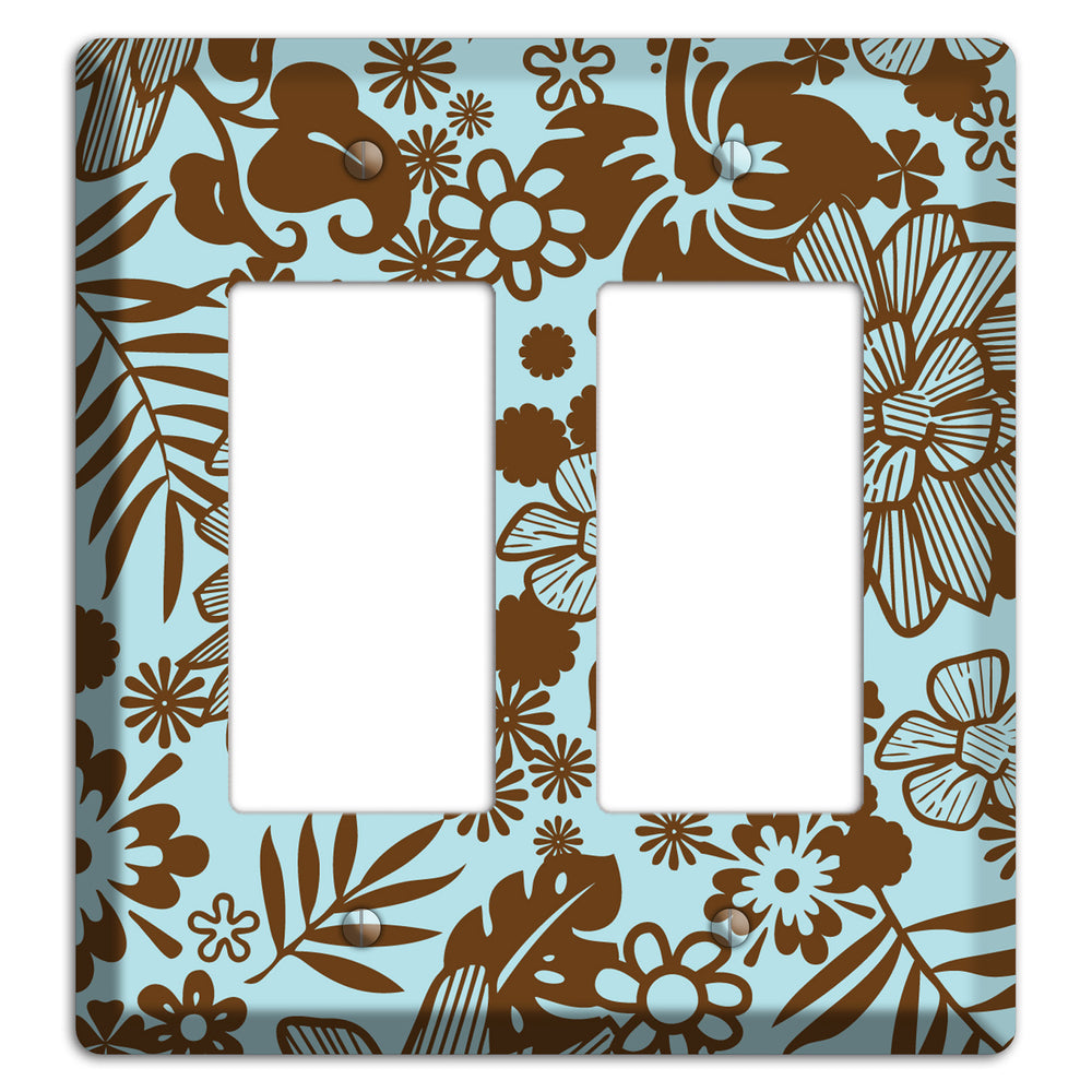 Blue and Brown Tropical 2 Rocker Wallplate