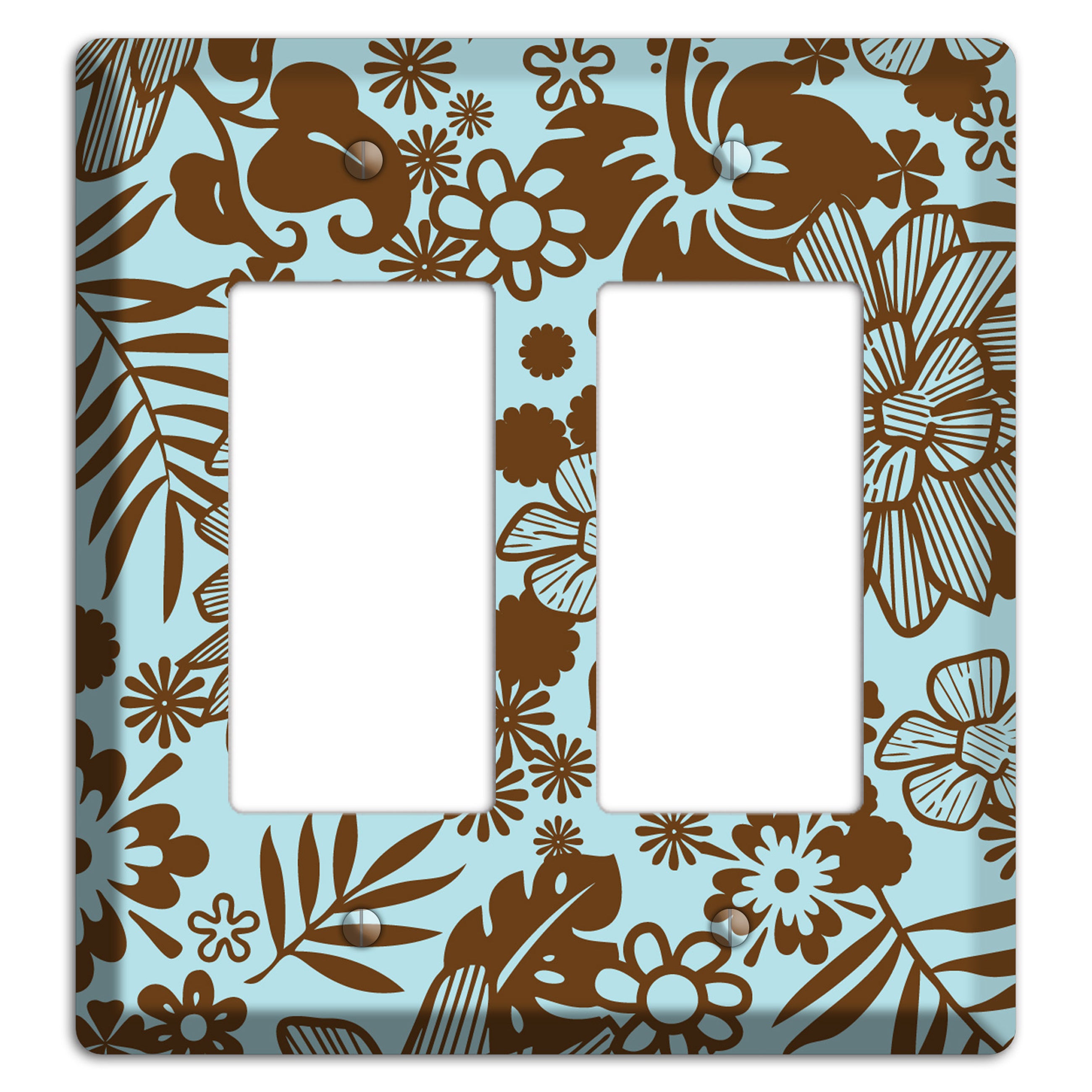 Blue and Brown Tropical 2 Rocker Wallplate