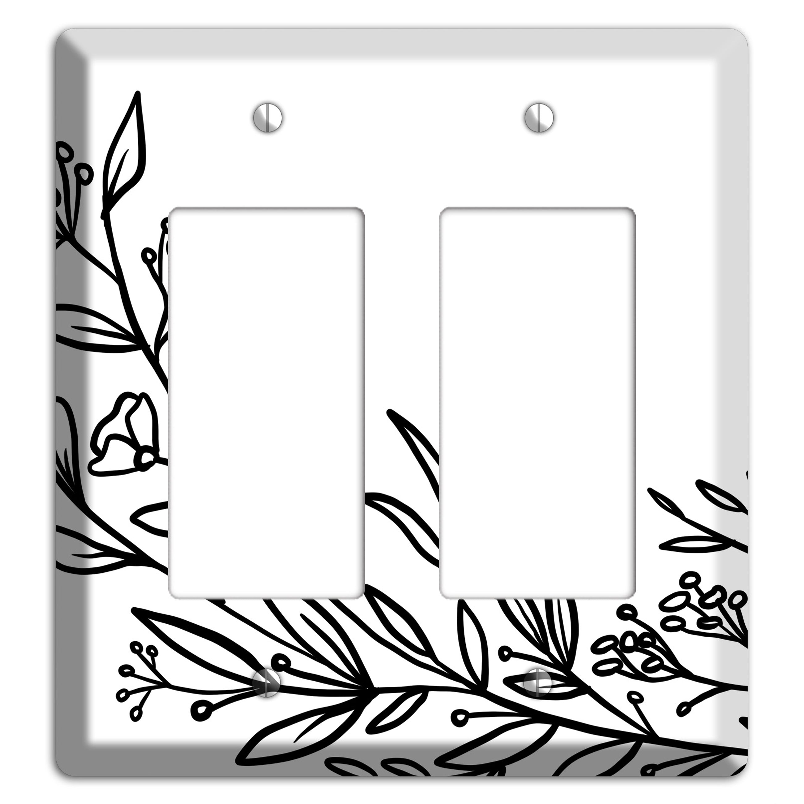 Hand-Drawn Floral 24 2 Rocker Wallplate