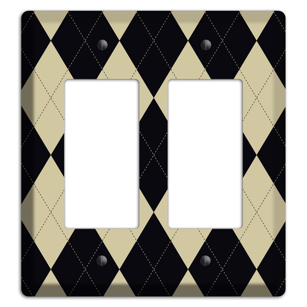 Tan and Black Argyle 2 Rocker Wallplate
