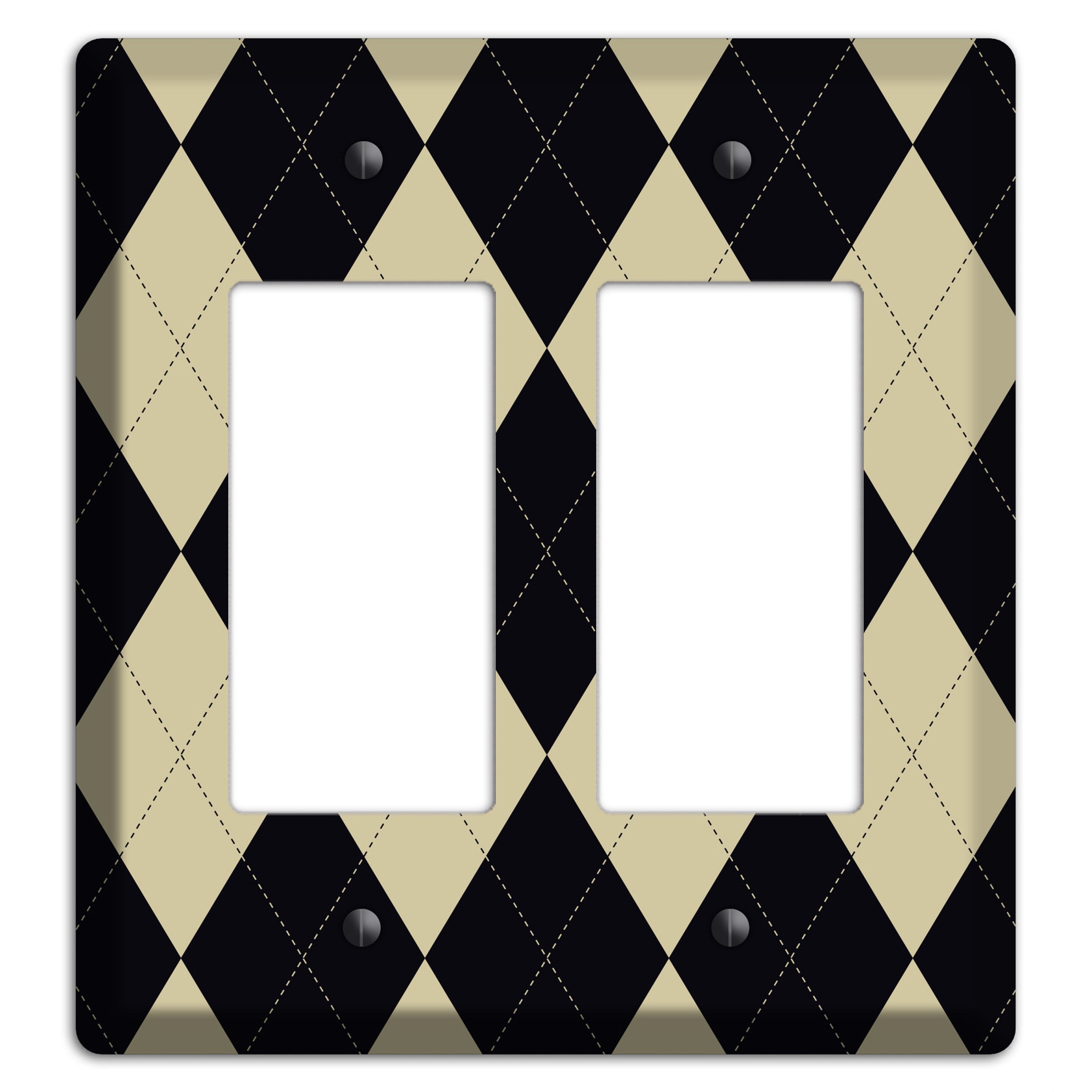 Tan and Black Argyle 2 Rocker Wallplate