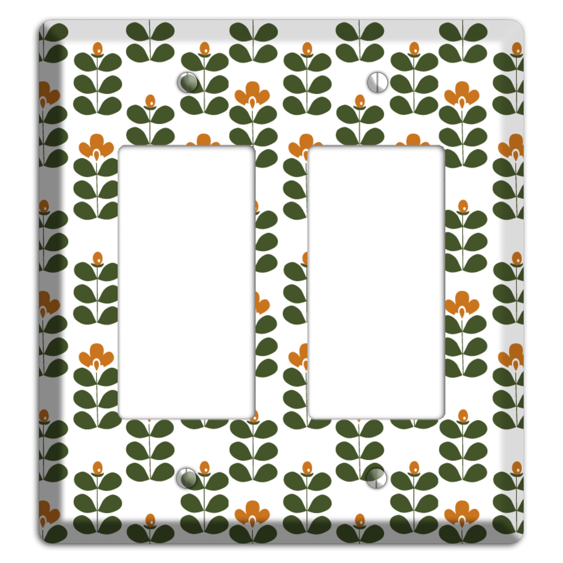 Umber Deco Floral Half Drop 2 Rocker Wallplate
