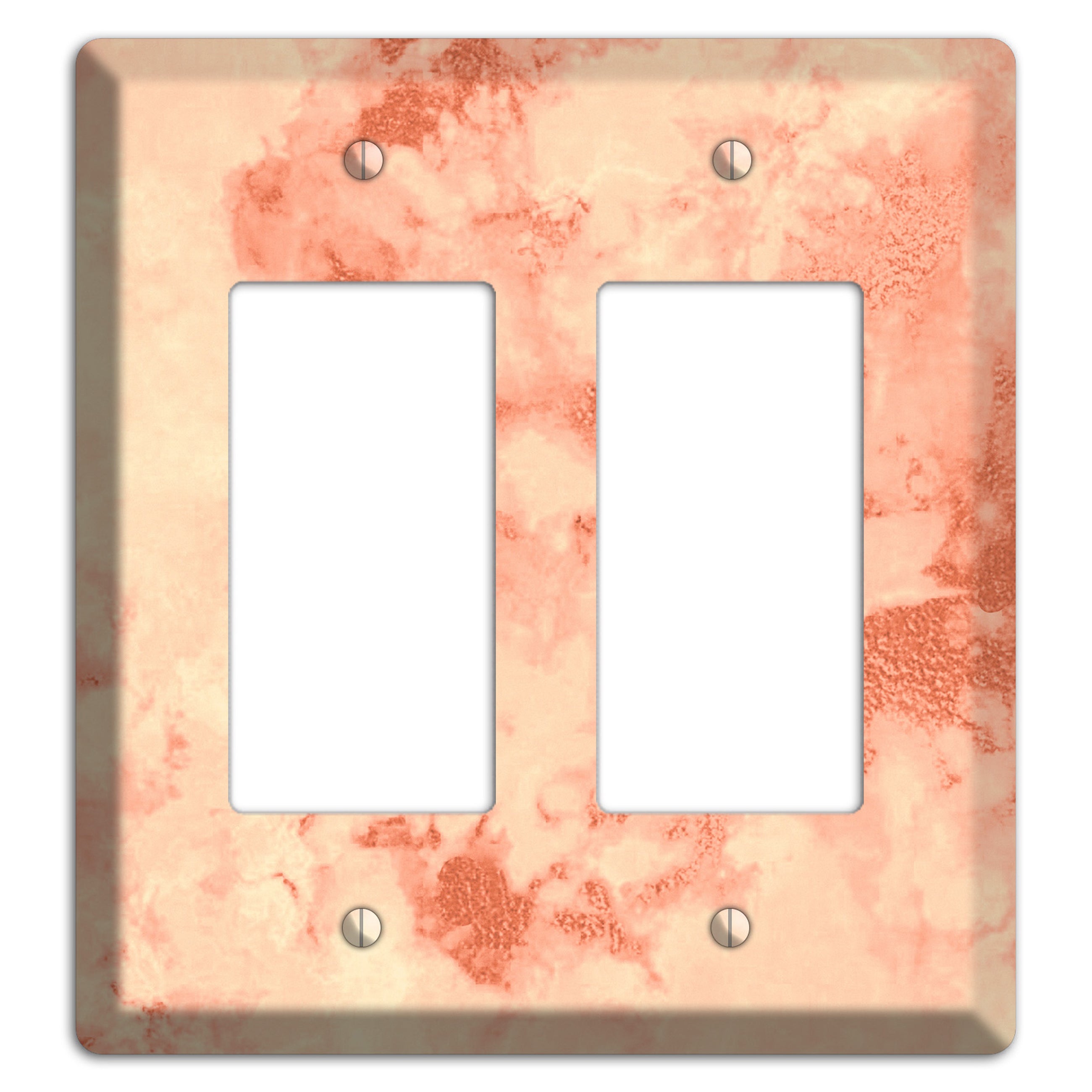 Apricot Peach Marble 2 Rocker Wallplate