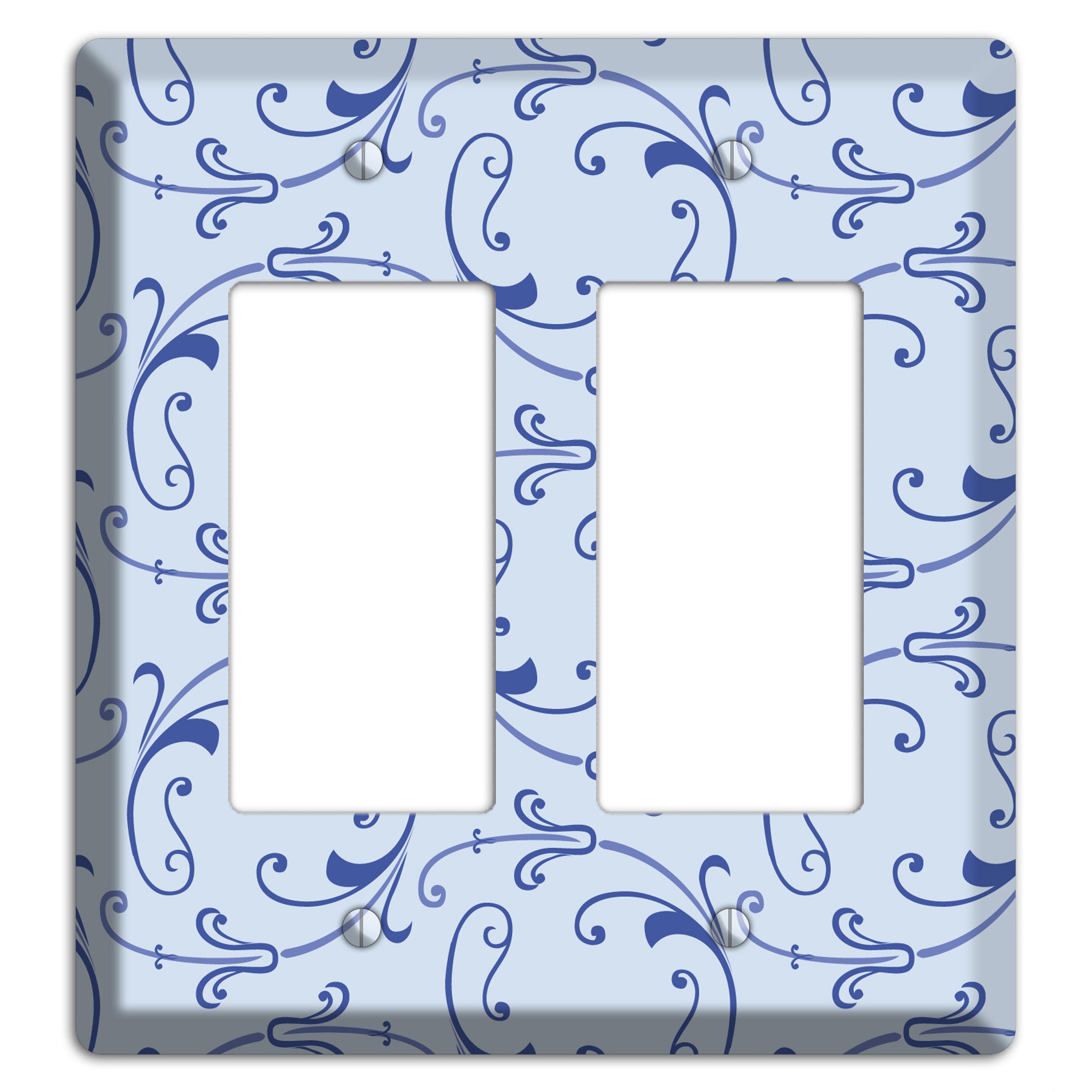 Light Blue Victorian Sprig 2 Rocker Wallplate