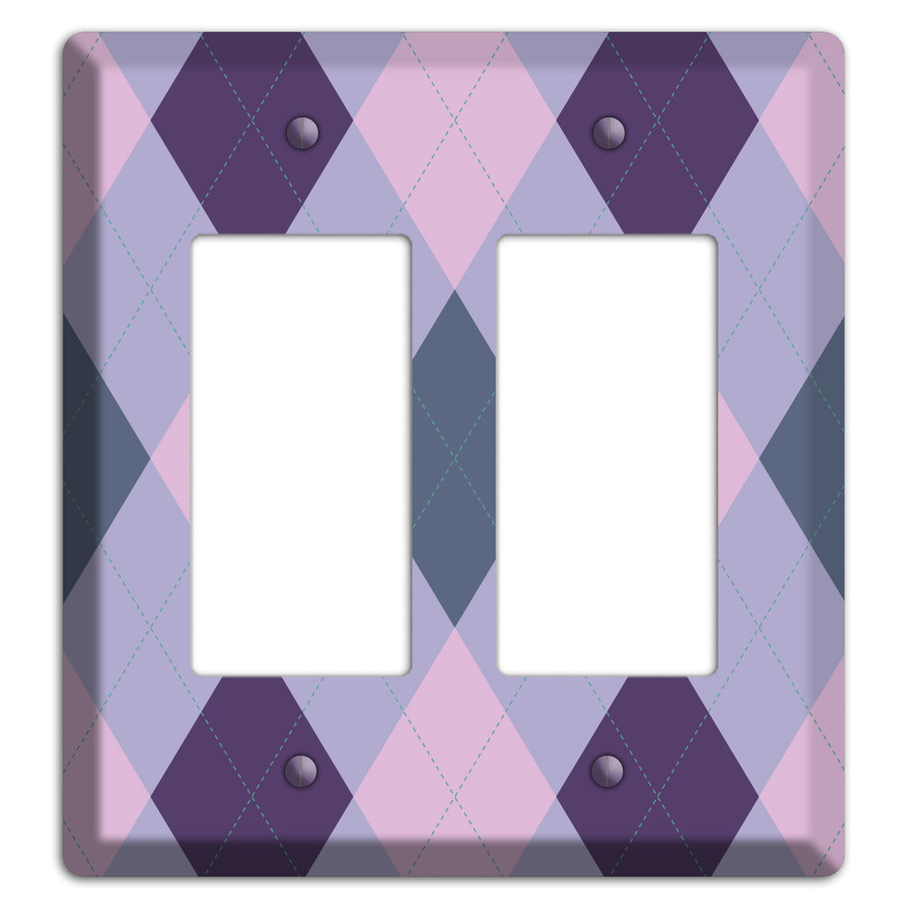 Lilac Argyle 2 Rocker Wallplate