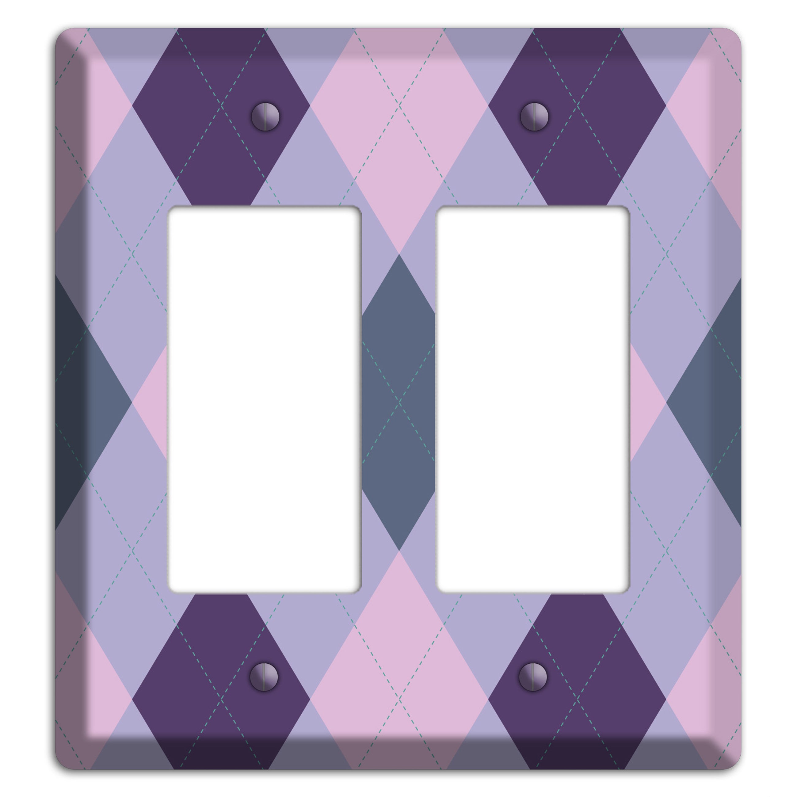 Lilac Argyle 2 Rocker Wallplate