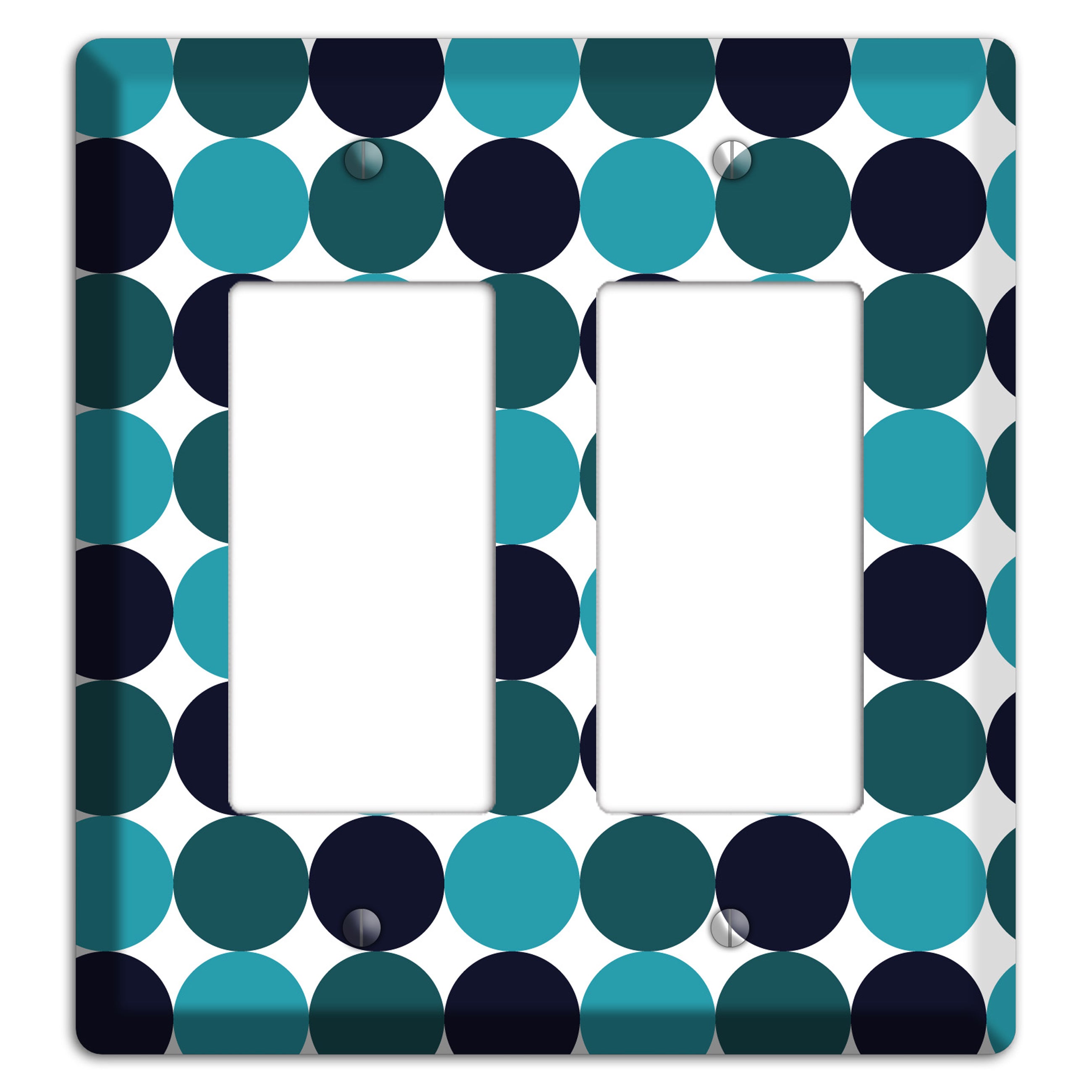 Multi Aqua Tiled Dots 2 Rocker Wallplate