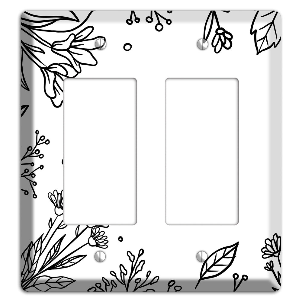 Hand-Drawn Floral 30 2 Rocker Wallplate