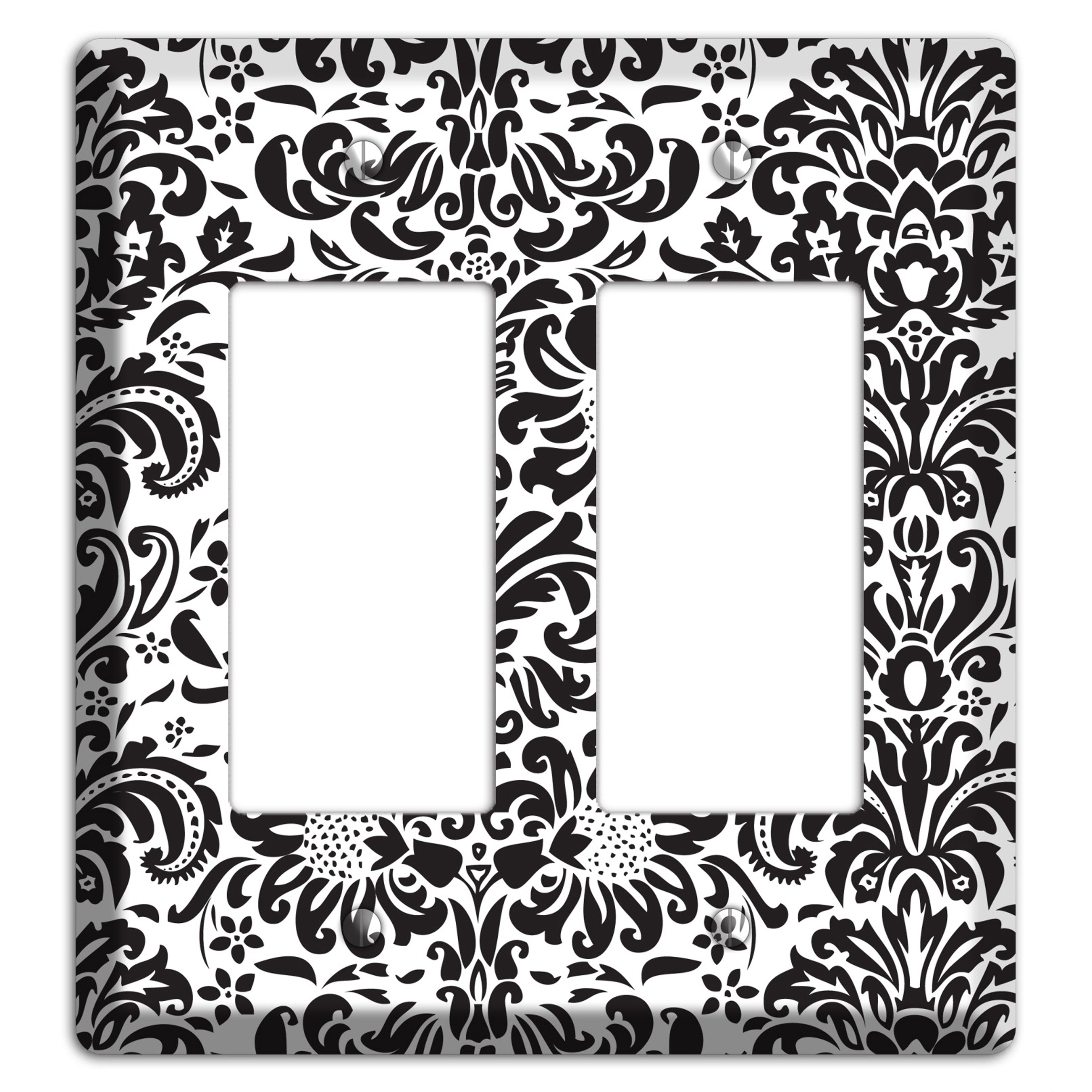 White with Black Toile 2 Rocker Wallplate
