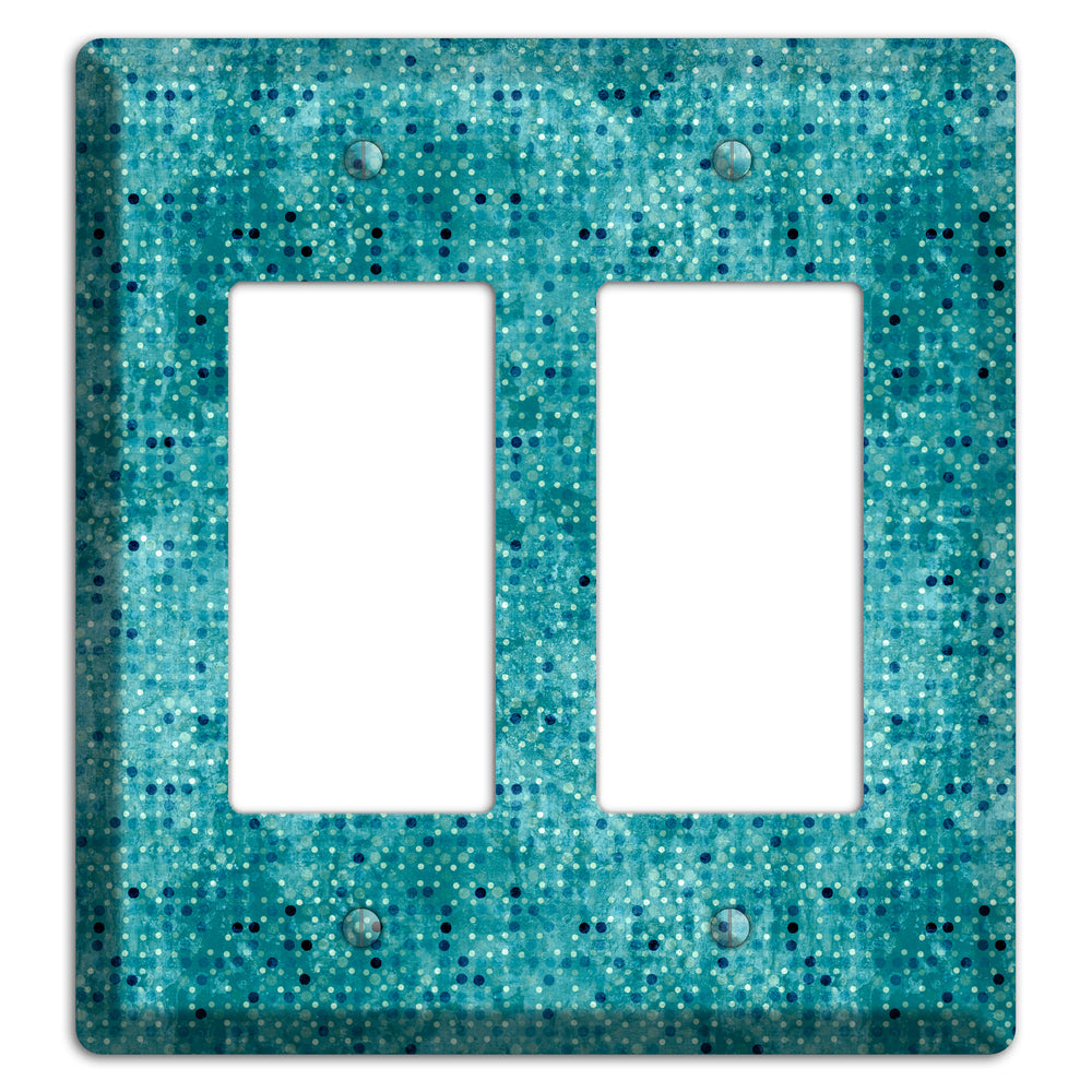 Turquoise Grunge Small Tile 2 Rocker Wallplate