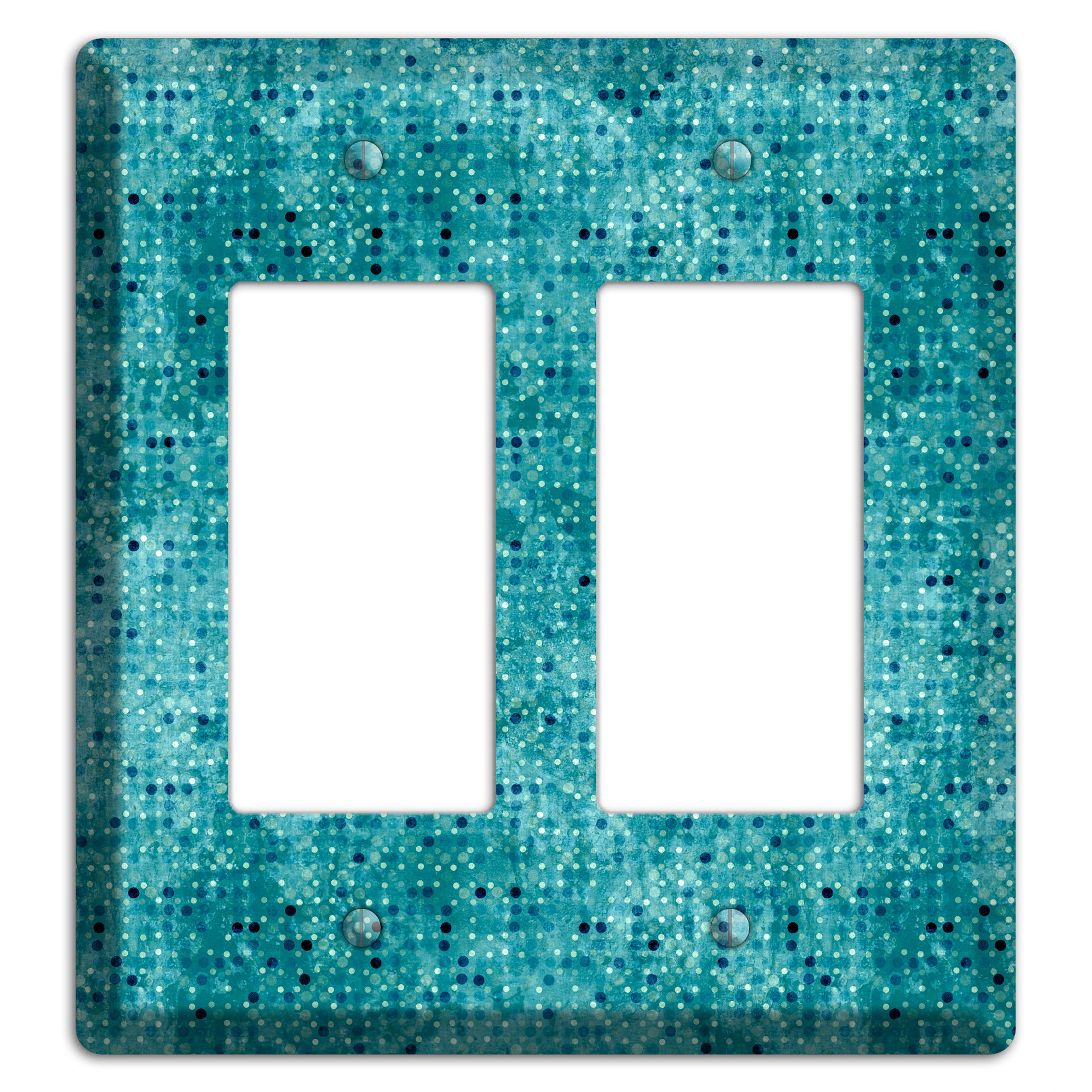 Turquoise Grunge Small Tile 2 Rocker Wallplate