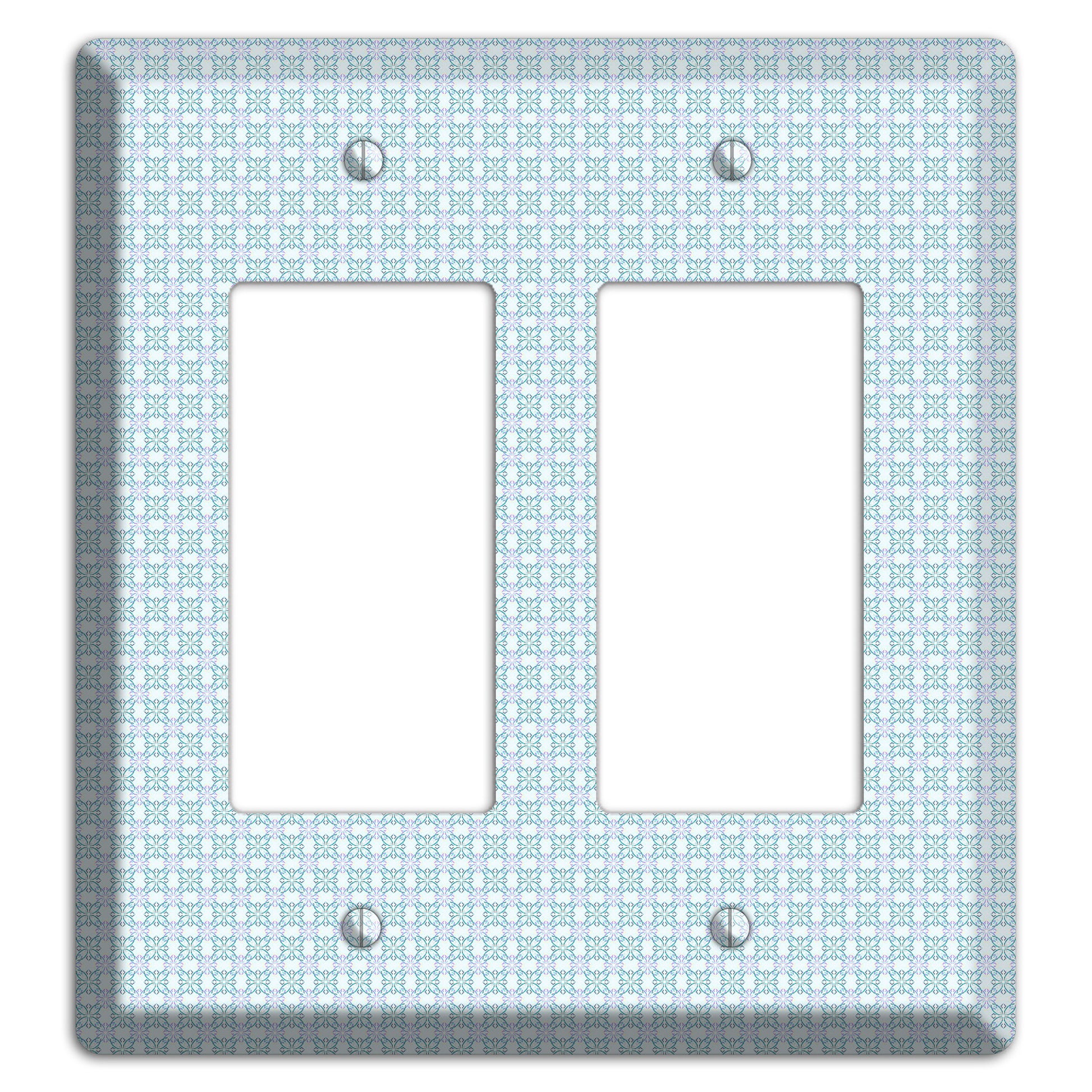 Light Blue and Lavender Tiled Tiny Arabesque 2 Rocker Wallplate