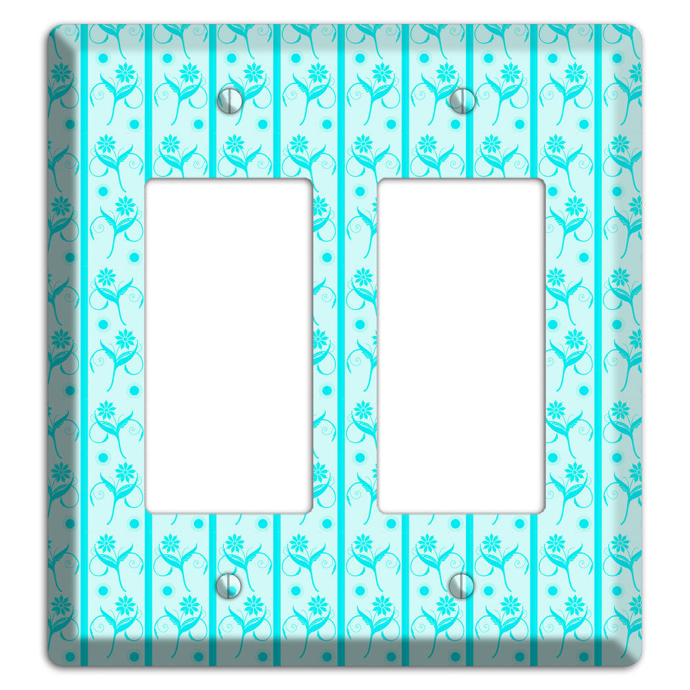 Teal Floral Pattern 2 Rocker Wallplate