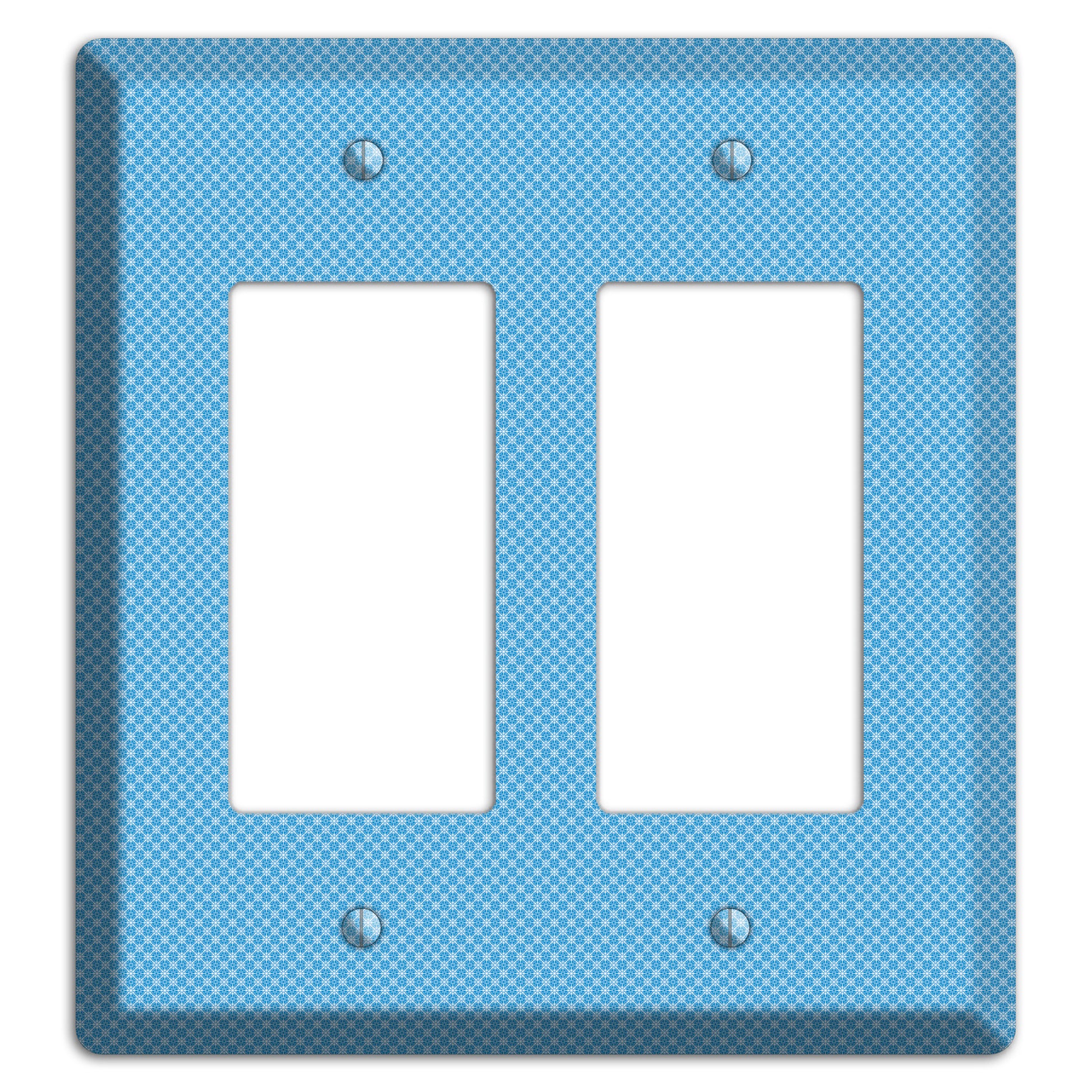 Light Blue Tiny Check 2 Rocker Wallplate