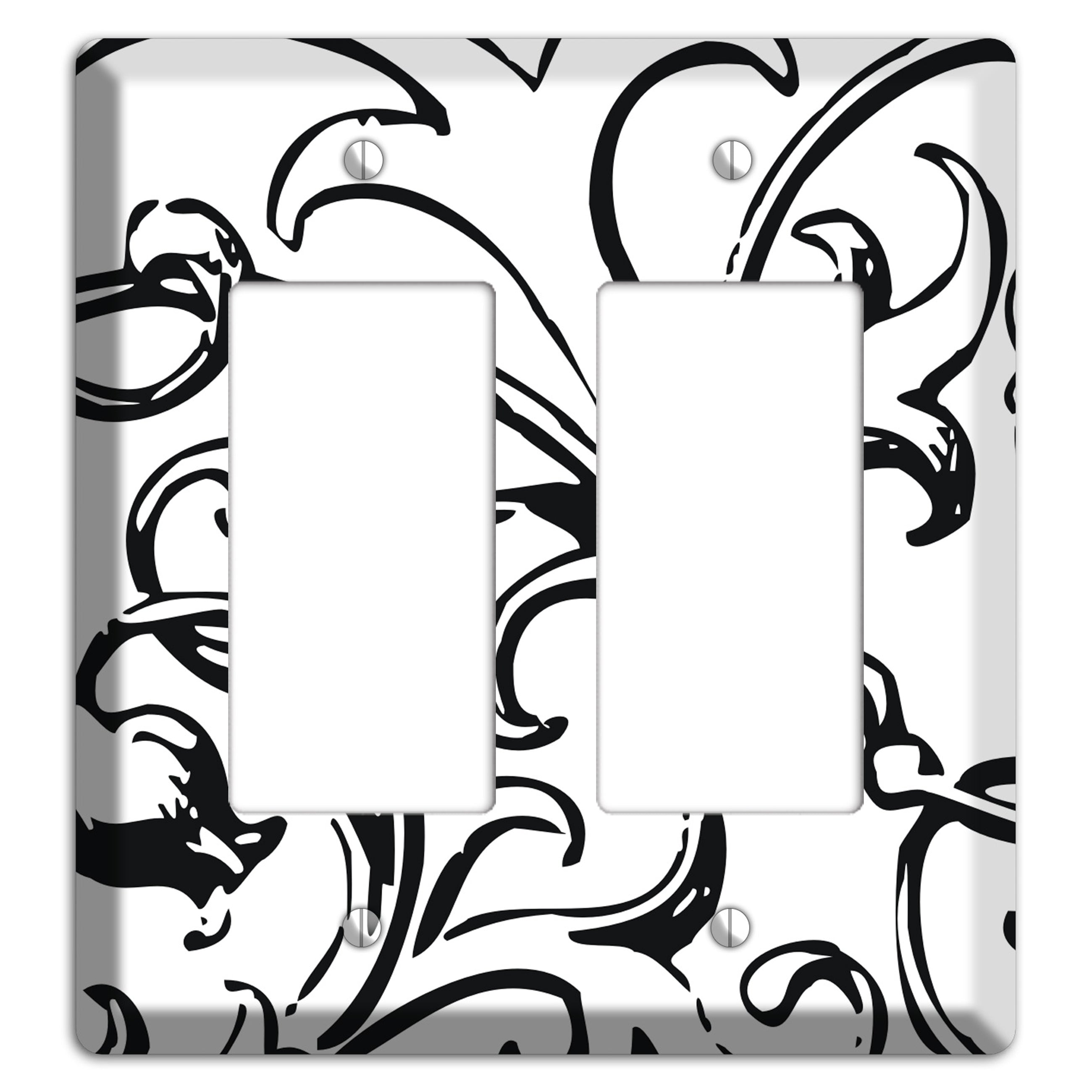 Victorian Black and White 2 Rocker Wallplate