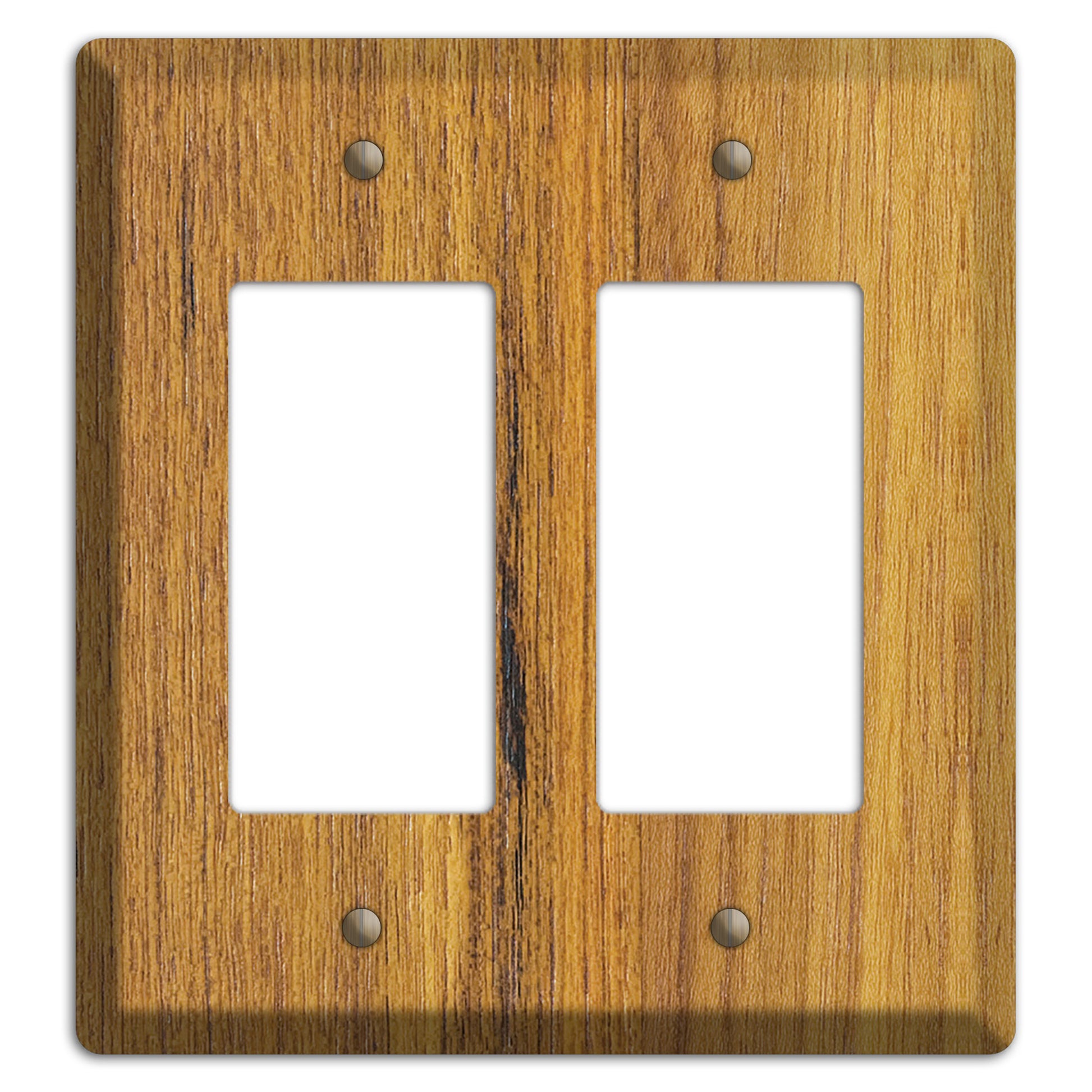 Teak Wood Double Rocker Cover Plate