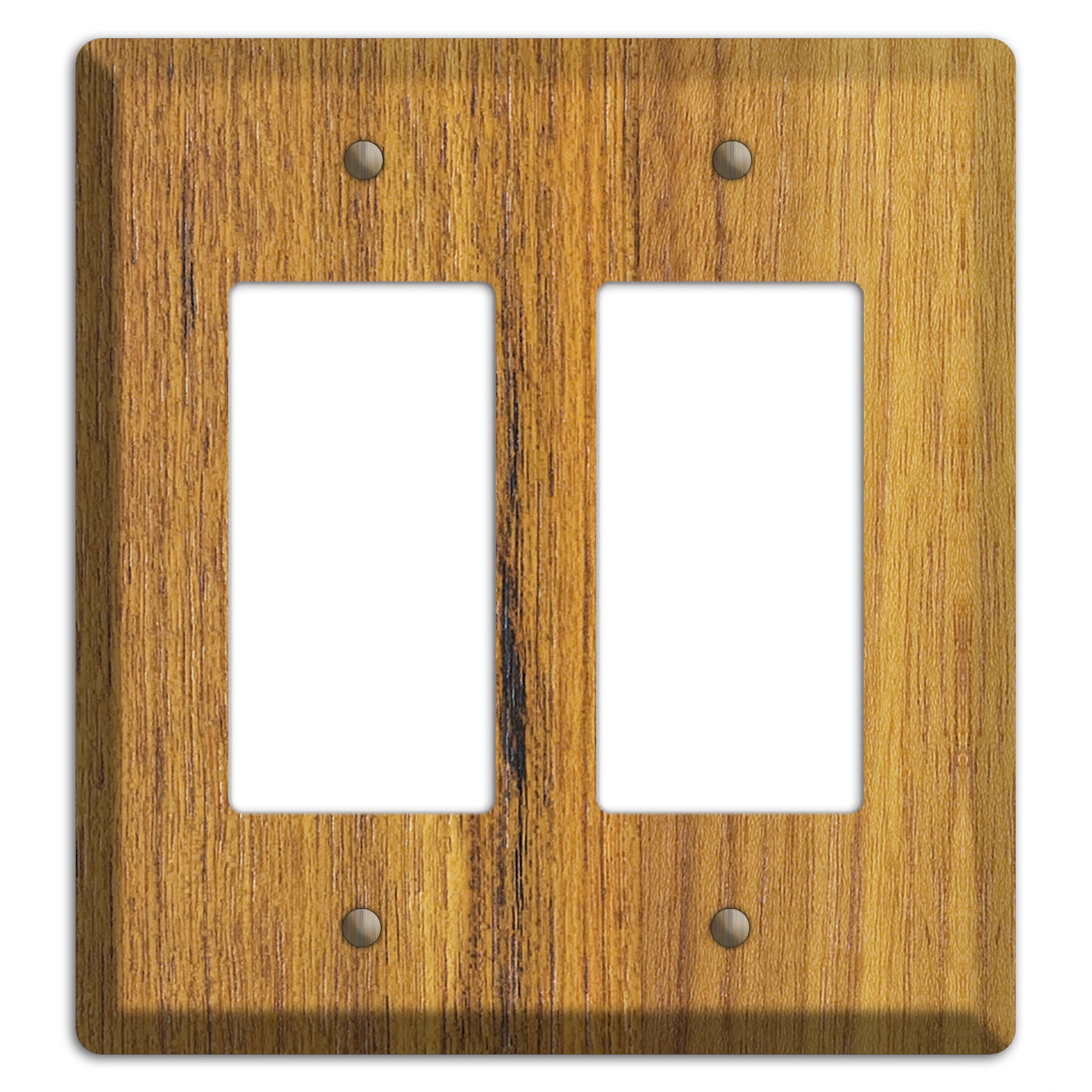 Teak Wood Double Rocker Cover Plate