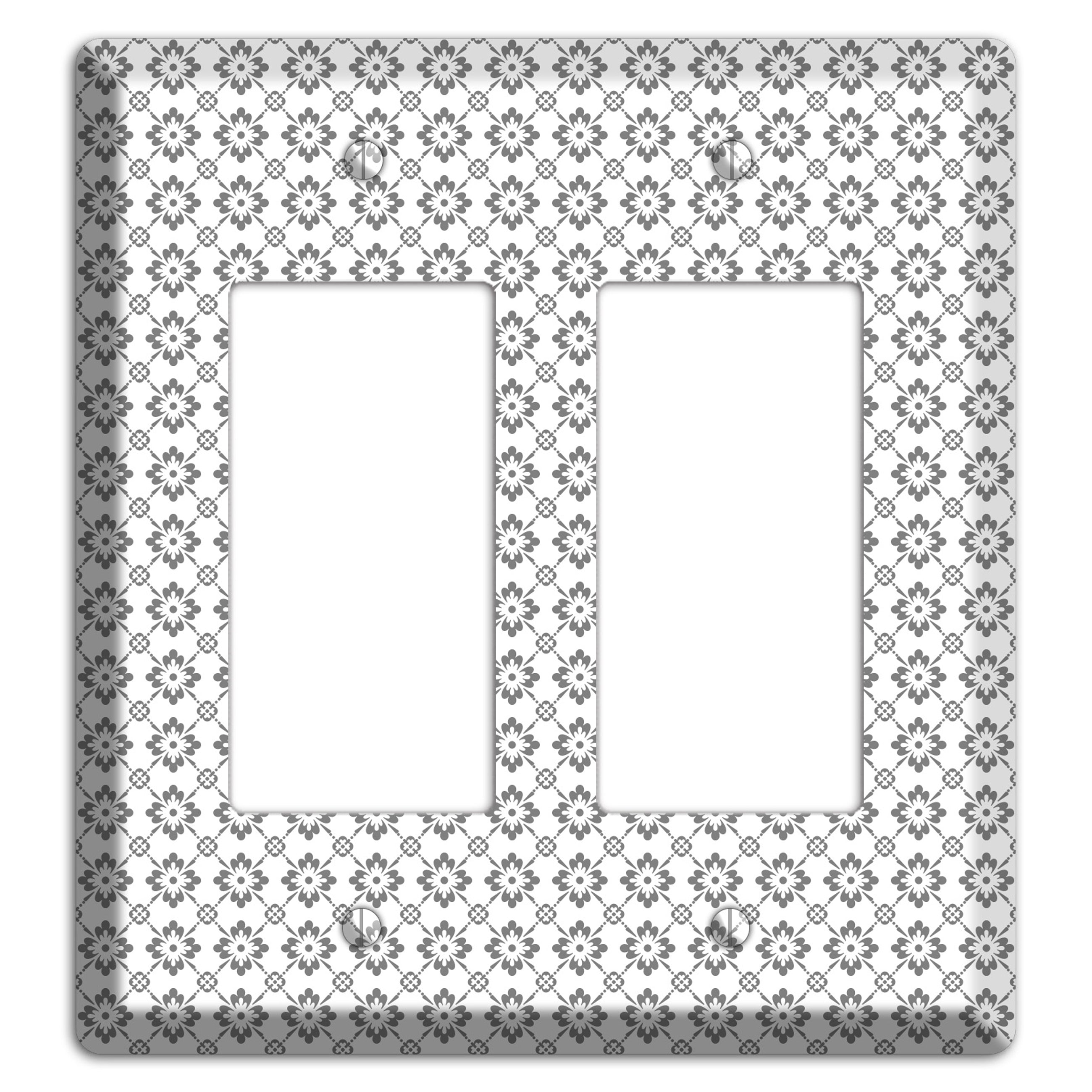 White with Grey Foulard 2 Rocker Wallplate