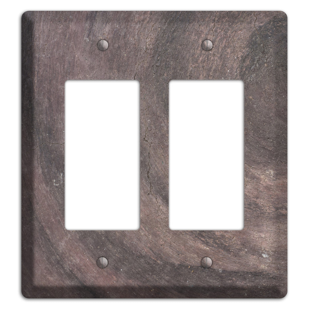 Brown Swirl Concrete 2 Rocker Wallplate