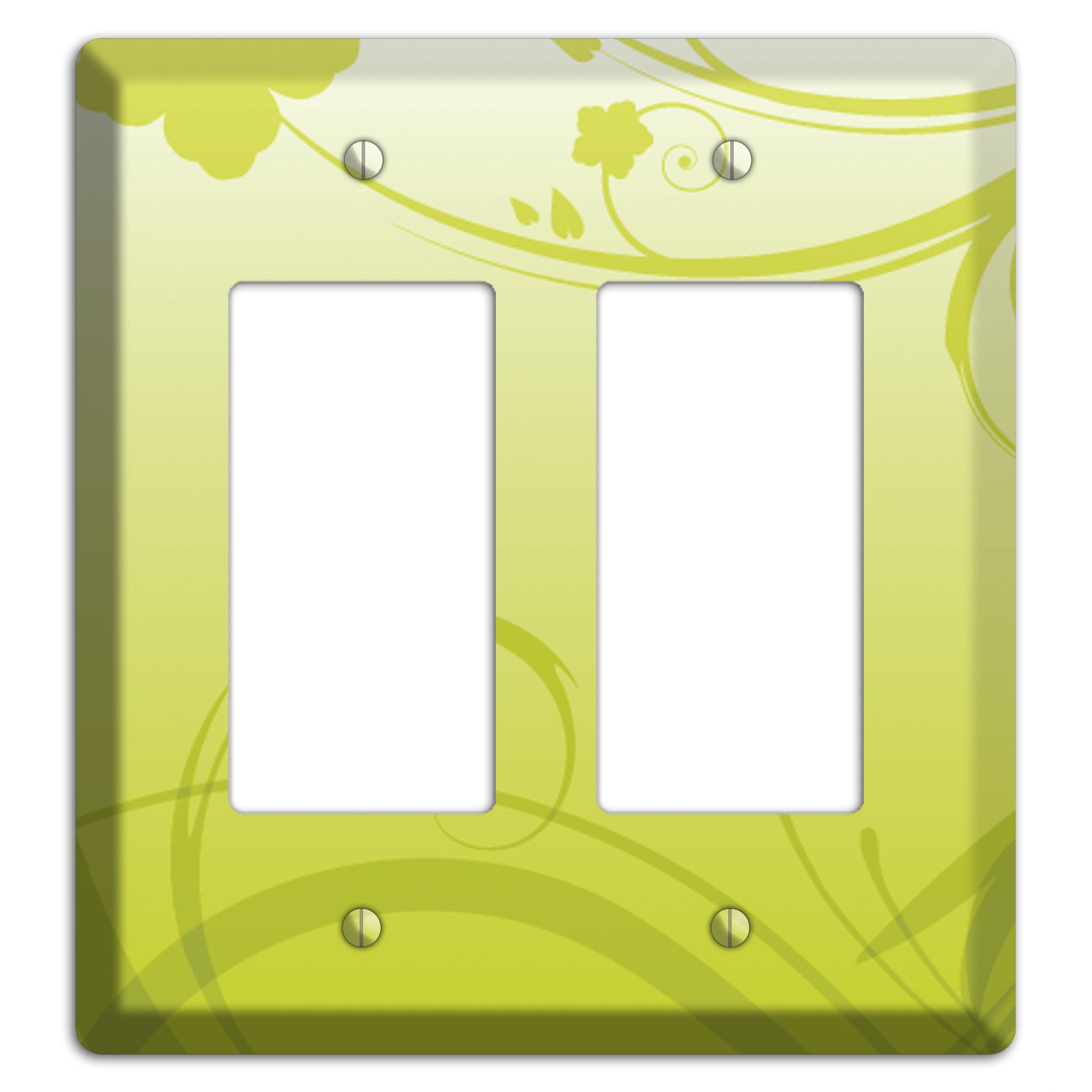 Green Swirls 2 Rocker Wallplate
