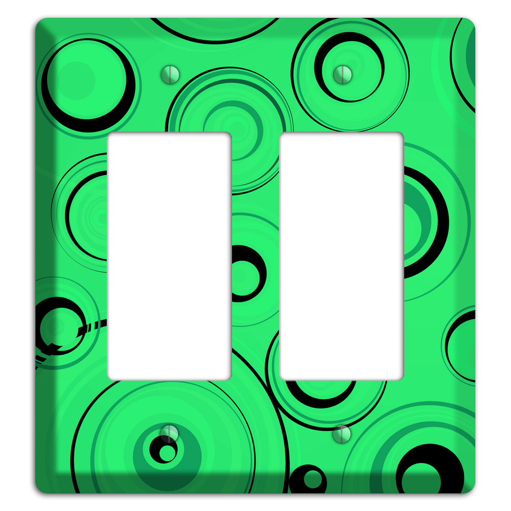 Bright Green Circles 2 Rocker Wallplate
