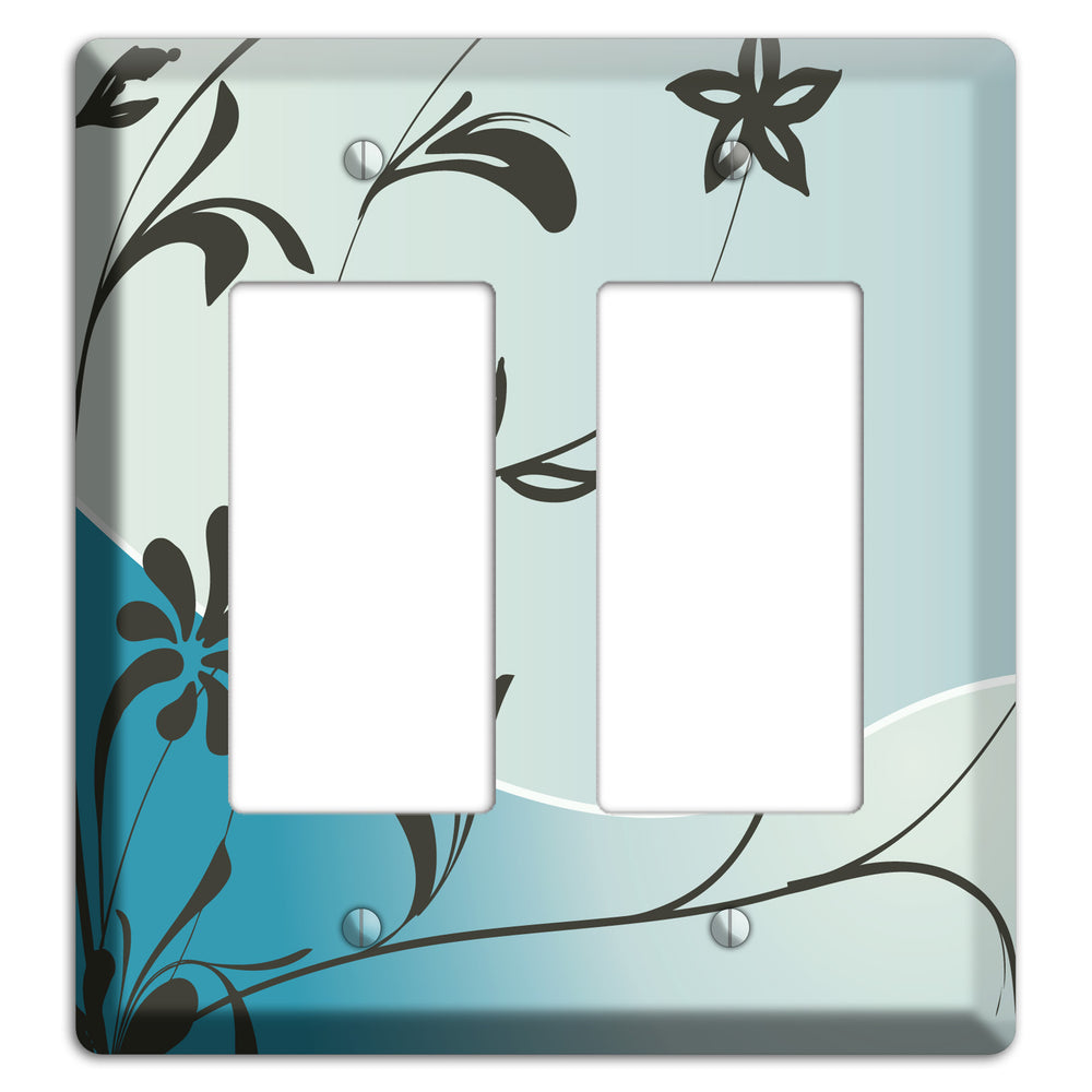 Blue-grey Flowers 2 Rocker Wallplate
