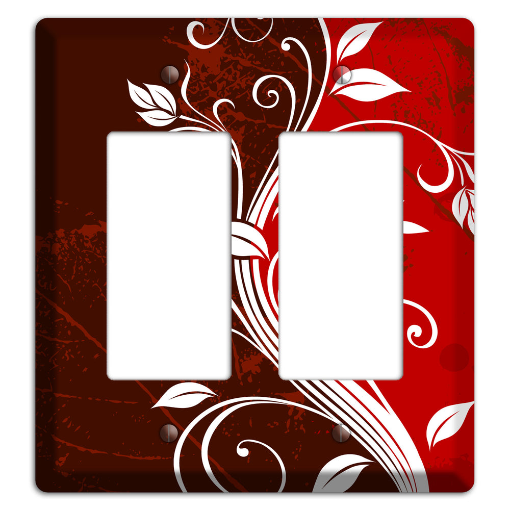 Burgundy and Red Deco Floral 2 Rocker Wallplate
