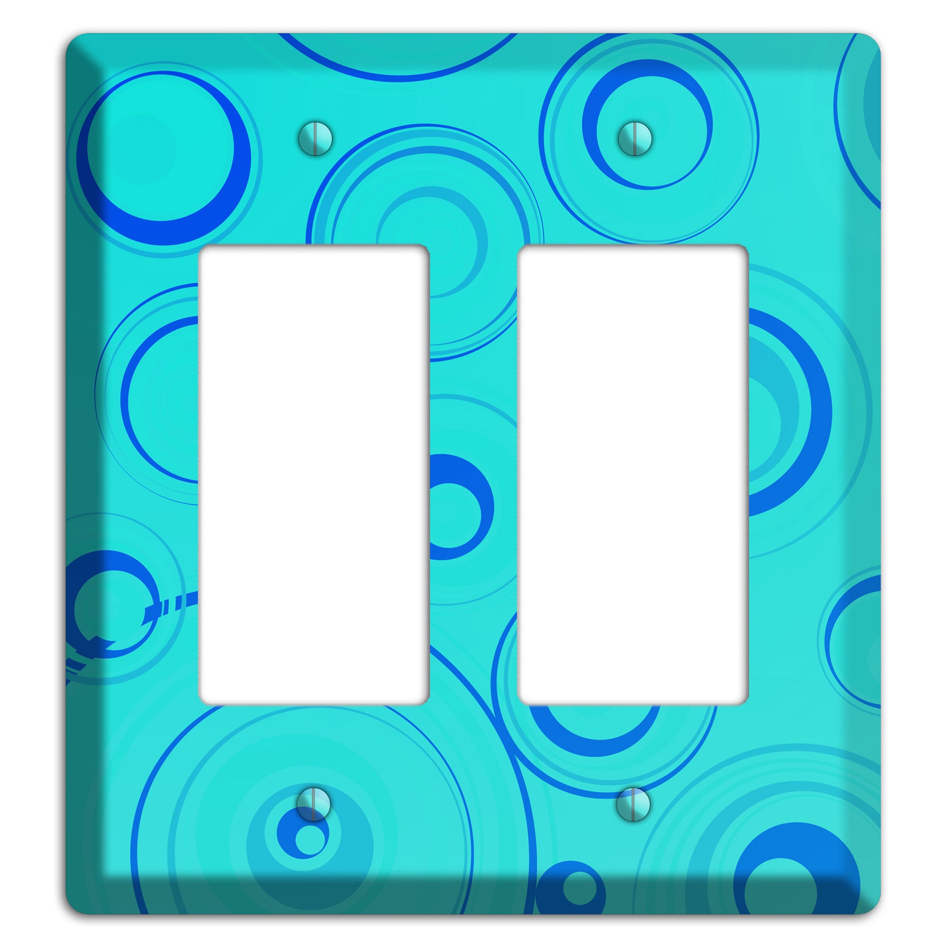 Turquoise Circles 2 Rocker Wallplate
