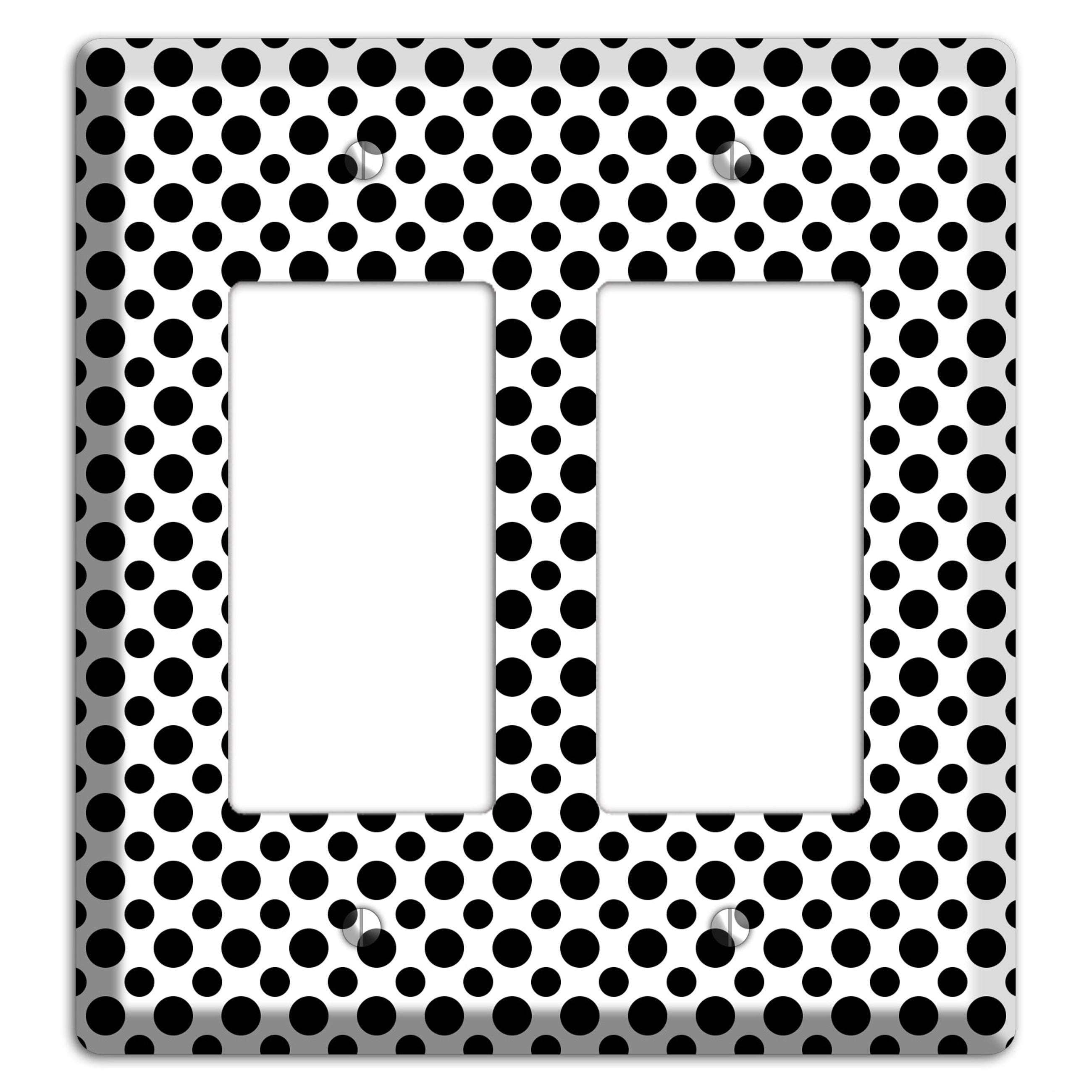 White with Black Multi Small Polka Dots 2 Rocker Wallplate