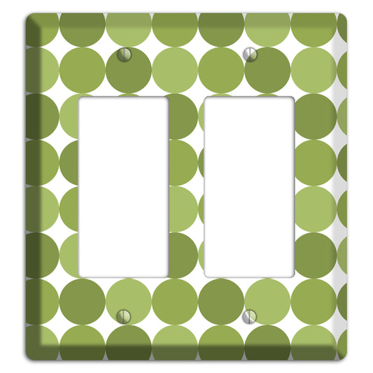 Multi Olive Tiled Dots 2 Rocker Wallplate